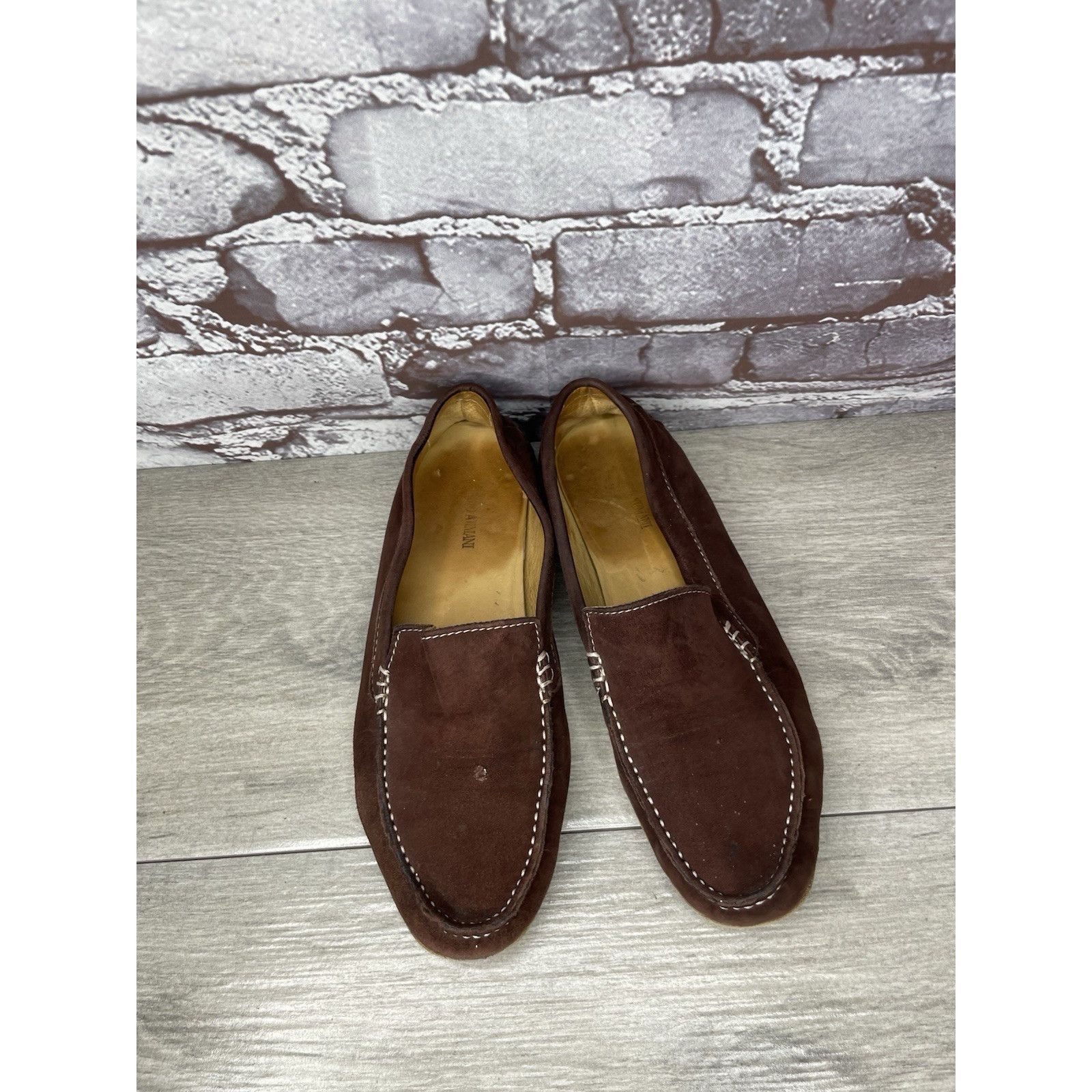 Giorgio Armani Giorgio Armani Brown Suede Loafers Leather Sole Driving Shoe Size US 6 / IT 36 - 11 Thumbnail