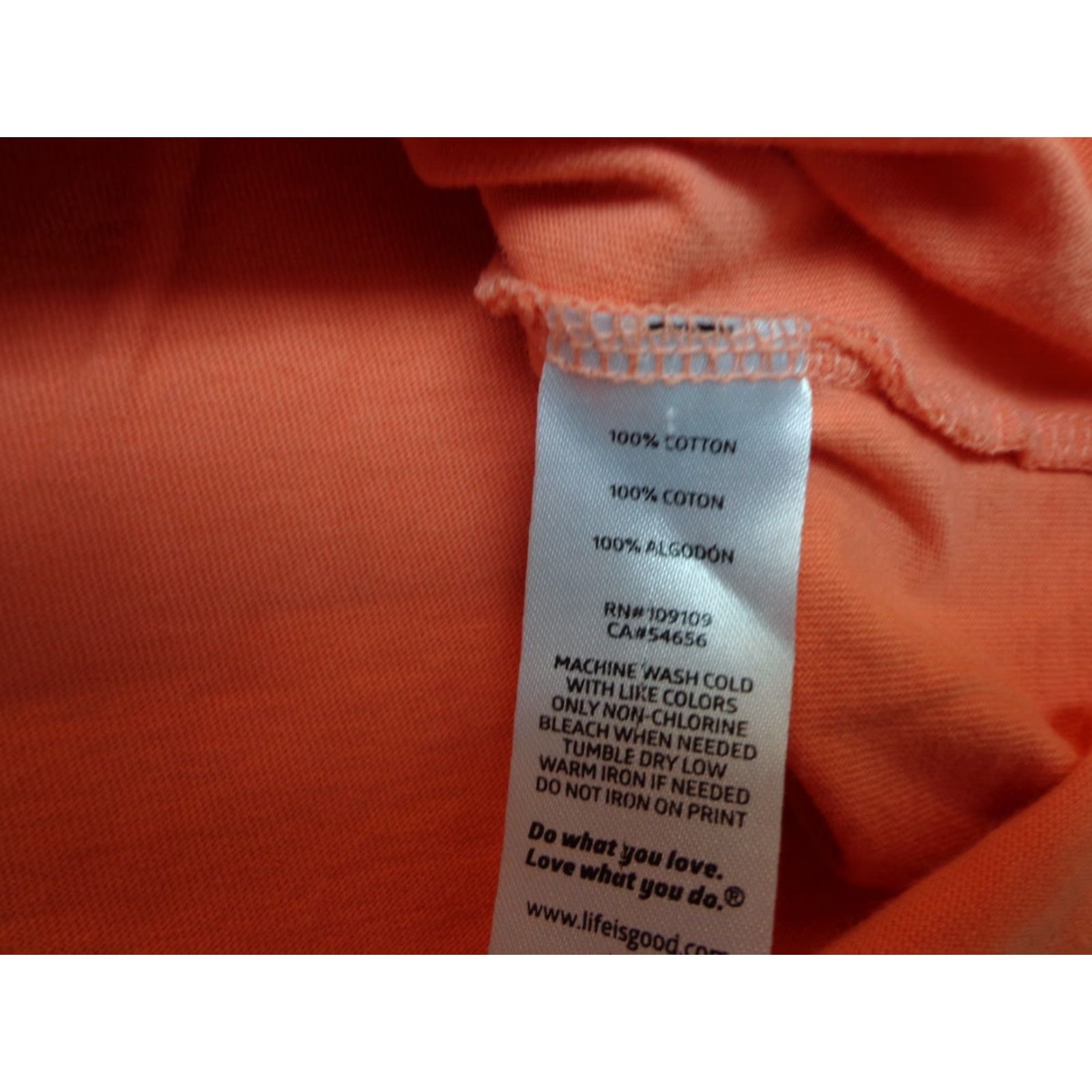 Life is Good Life is Good Crusher Tee V-Neck T Shirt Small Orange Women Short Sleeve 100% Cotton Logo Classic Casual All Seasons Fall Spring Summer Vintage No Size S / US 4 / IT 40 - 4 Thumbnail