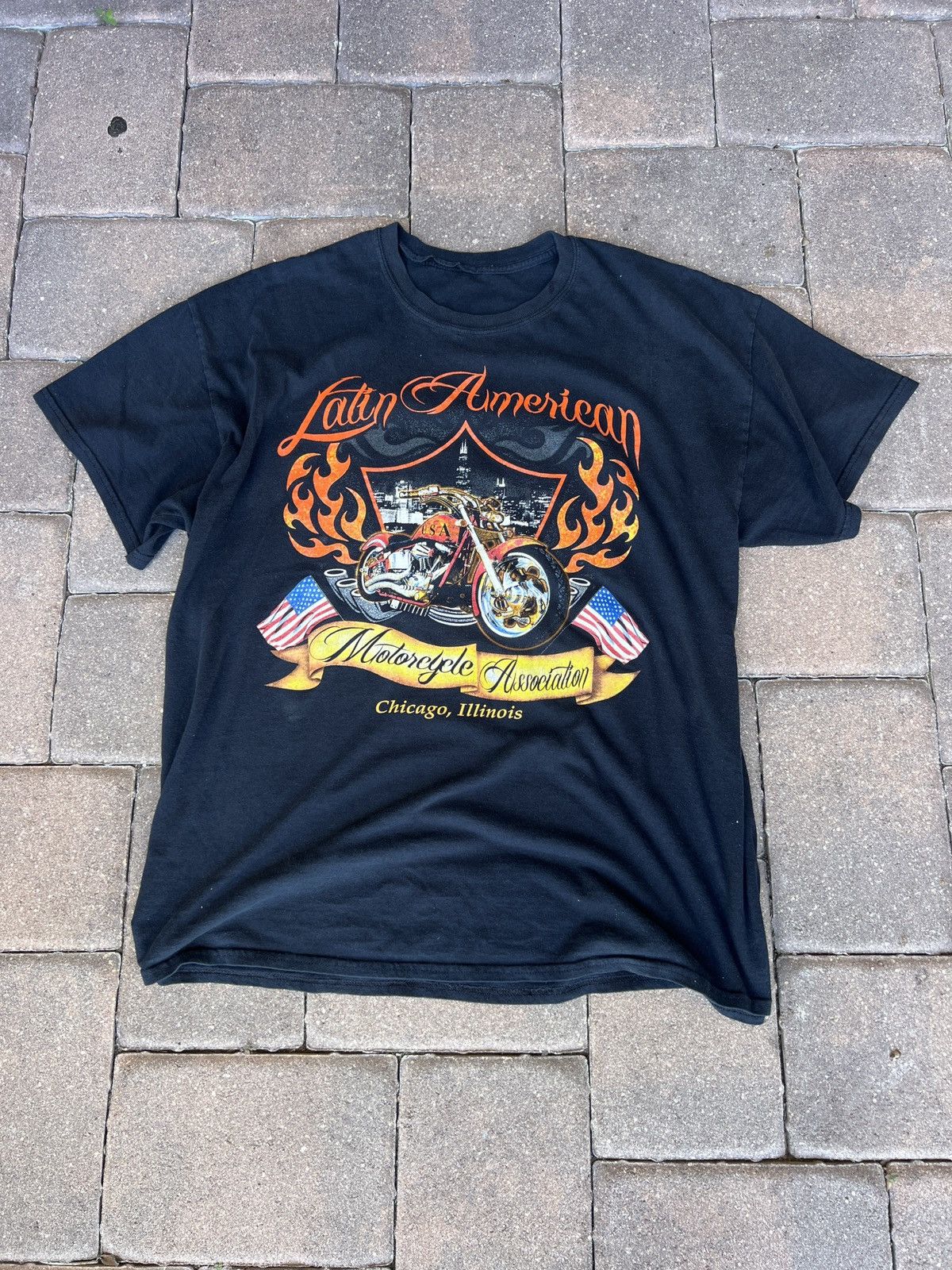 Harley Davidson vintage y2k biker flame t-shirt Size US XL / EU 56 / 4 - 1 Thumbnail