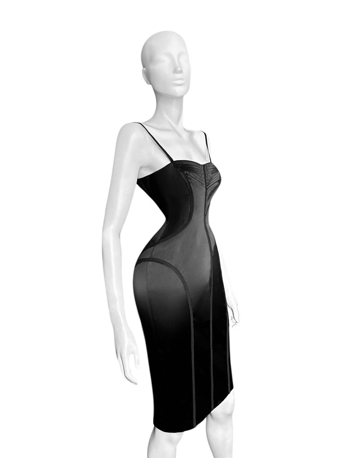 Runway Roberto Cavalli fitted black dress