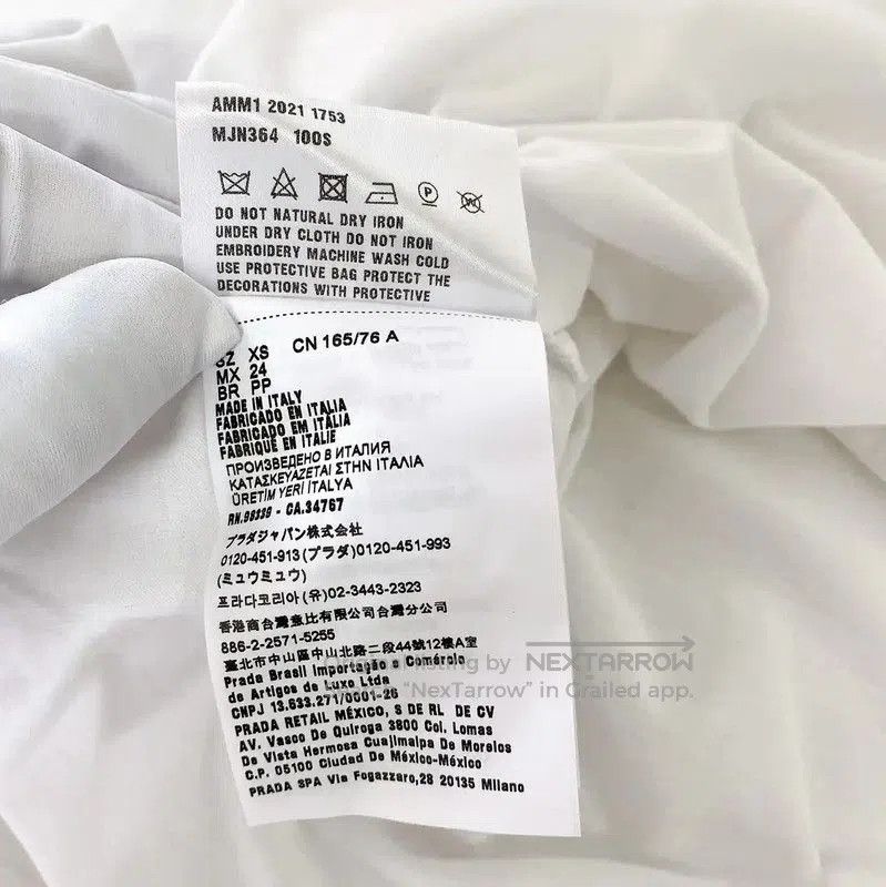 Miu Miu Miu Miu Club Short Sleeve White T-Shirt . Size XS / US 0-2 / IT 36-38 - 6 Thumbnail