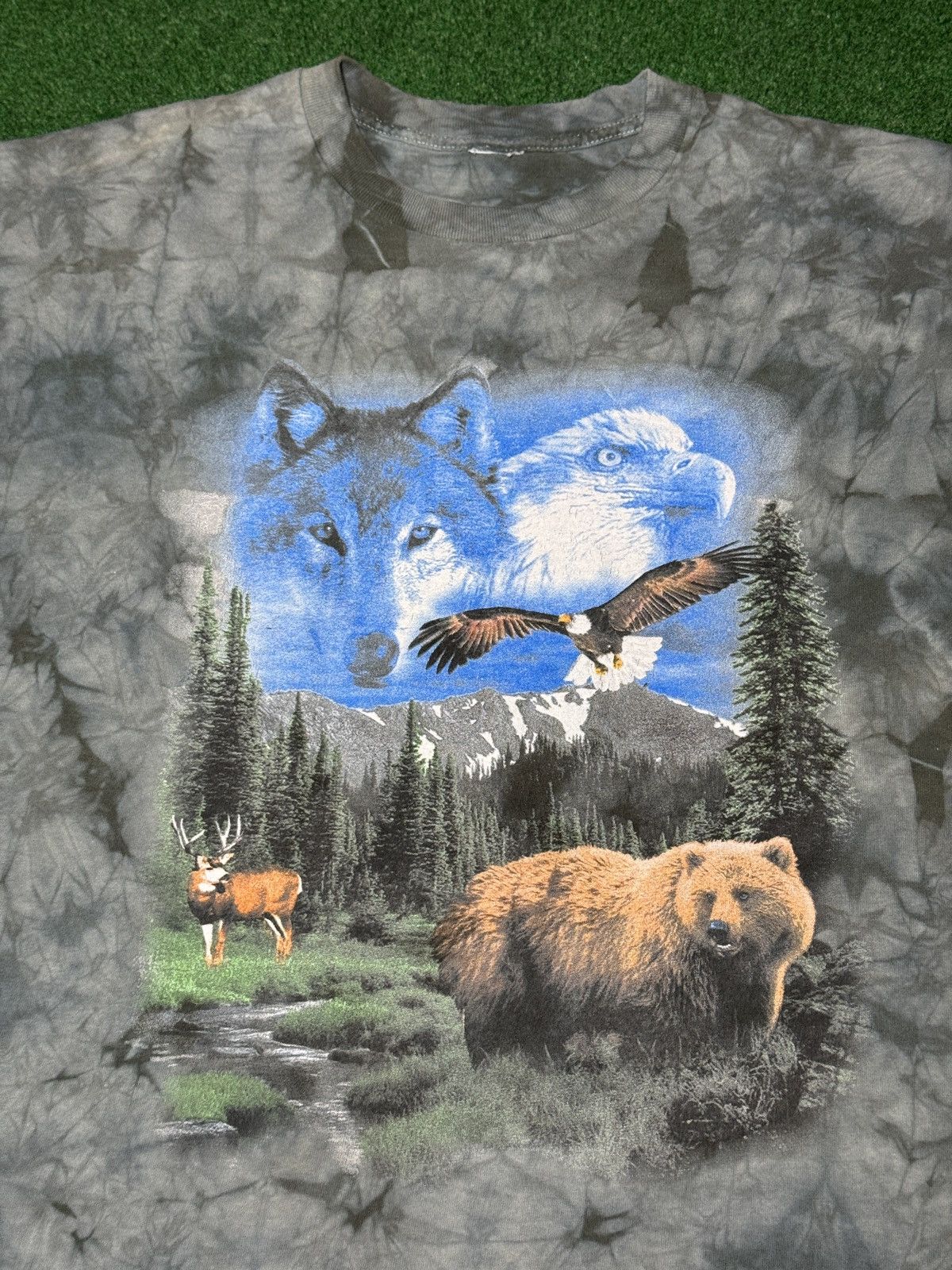 Vintage Vintage Animal Nature Tie Dye 23x28 Bear Wolf Deer T Shirt Size US L / EU 52-54 / 3 - 2 Thumbnail