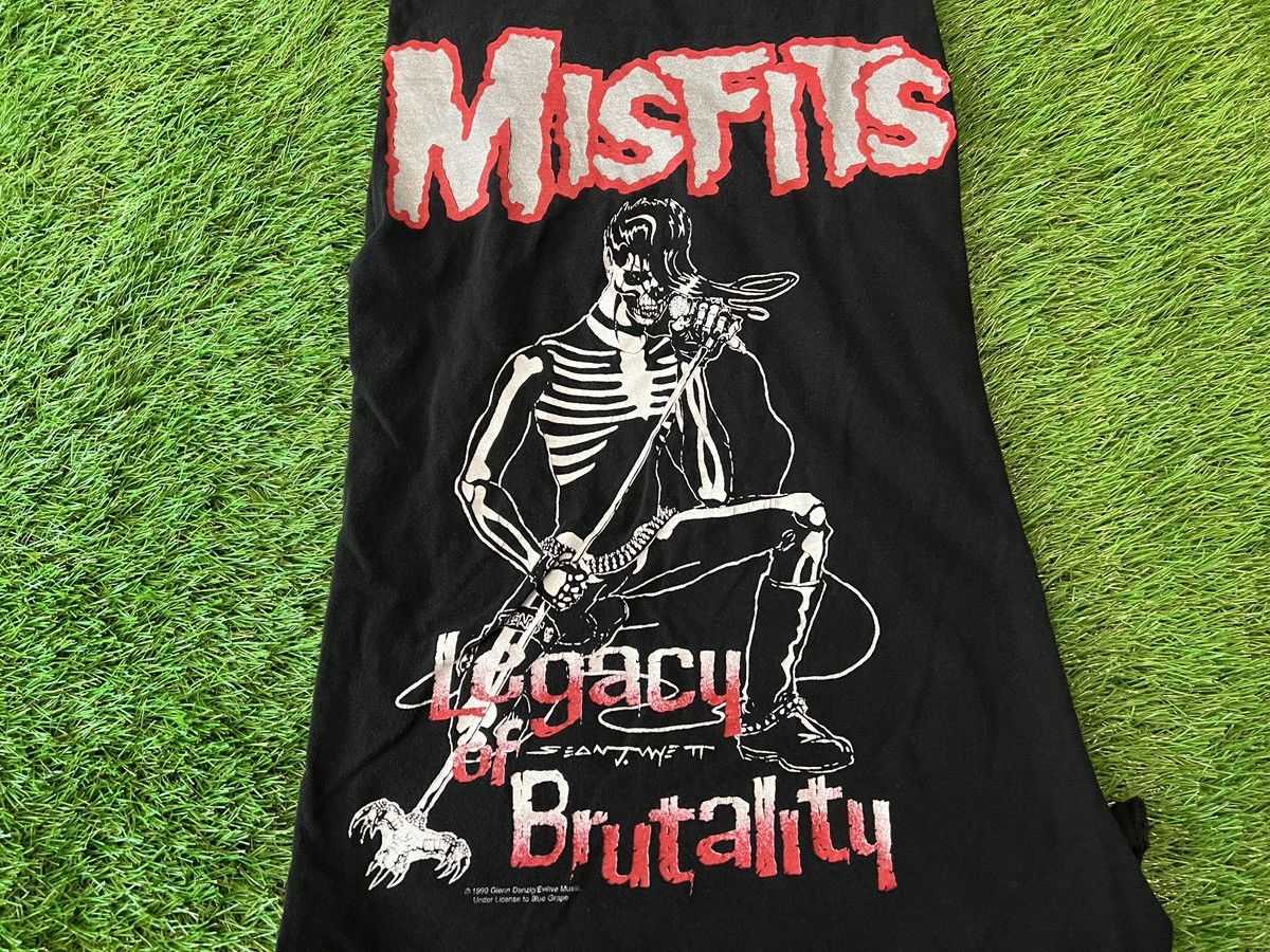 Band Tees Vintage 1999 Misfits - Legacy Or Brutality Chopped Band Tee Size US S / EU 44-46 / 1 - 2 Thumbnail