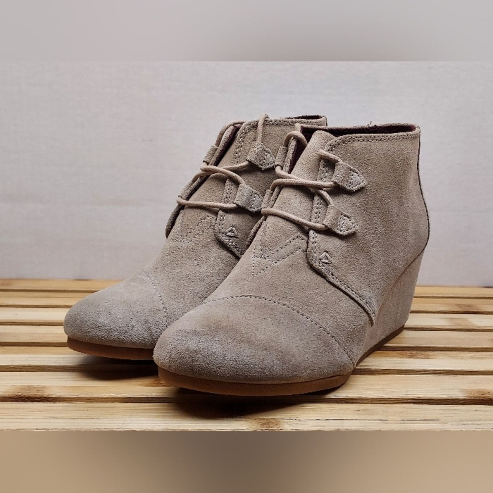 Toms TOMS Womens Beige Kala Wedge Ankle Booties Size 10 Size US 10 / IT 40 - 2 Thumbnail