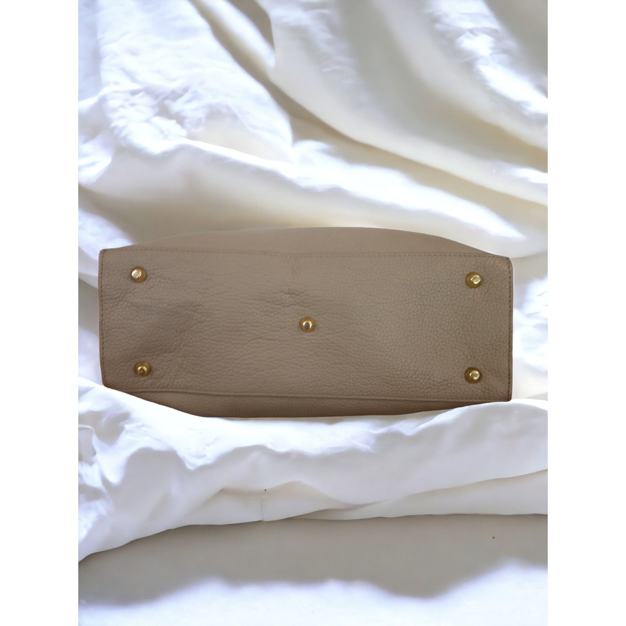 Designer Valentina Tradizone Italiana Beige Pebbled Leather Crossbody Size ONE SIZE - 6 Thumbnail