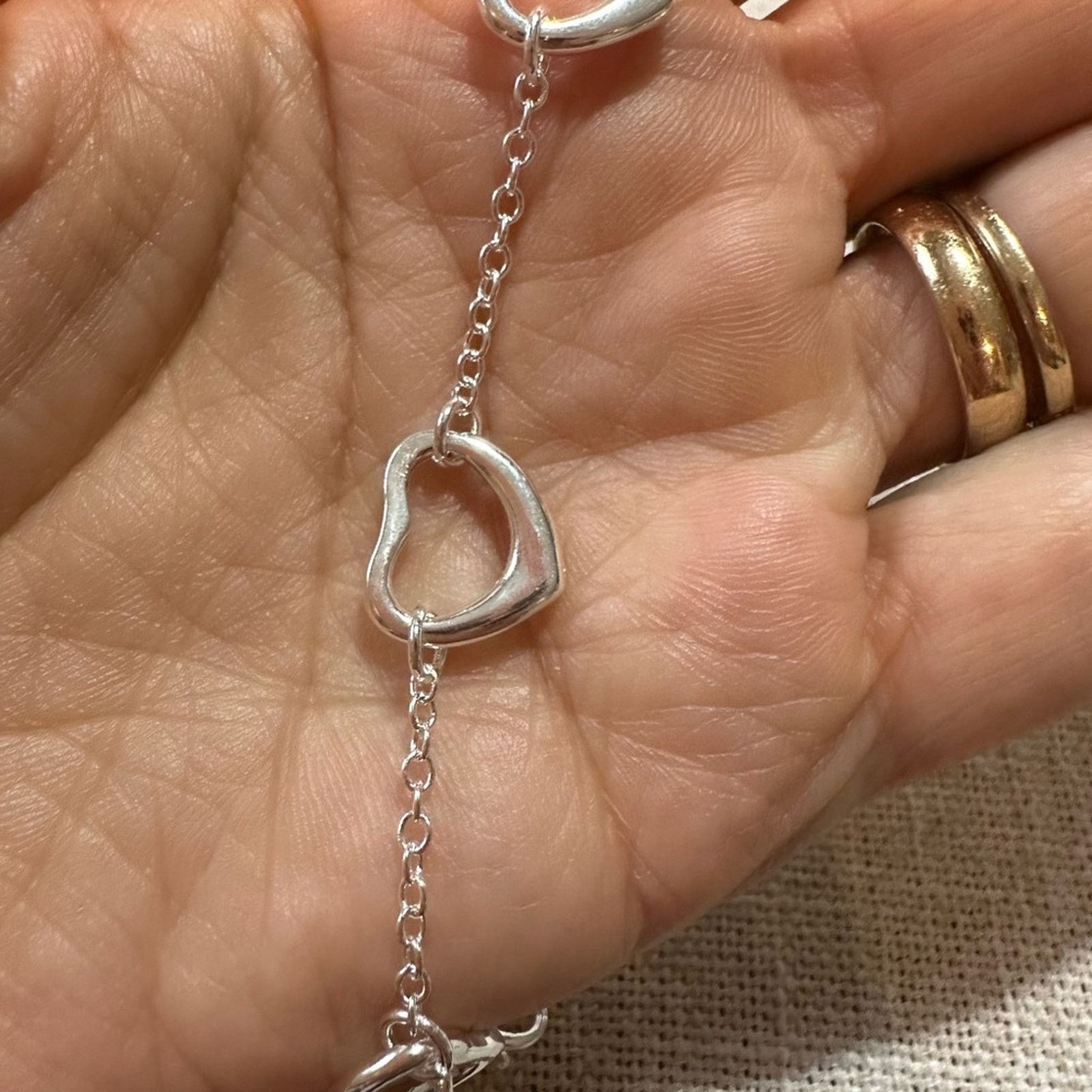 Other Sterling Silver Heart Bracelet 8” Size ONE SIZE - 5 Thumbnail