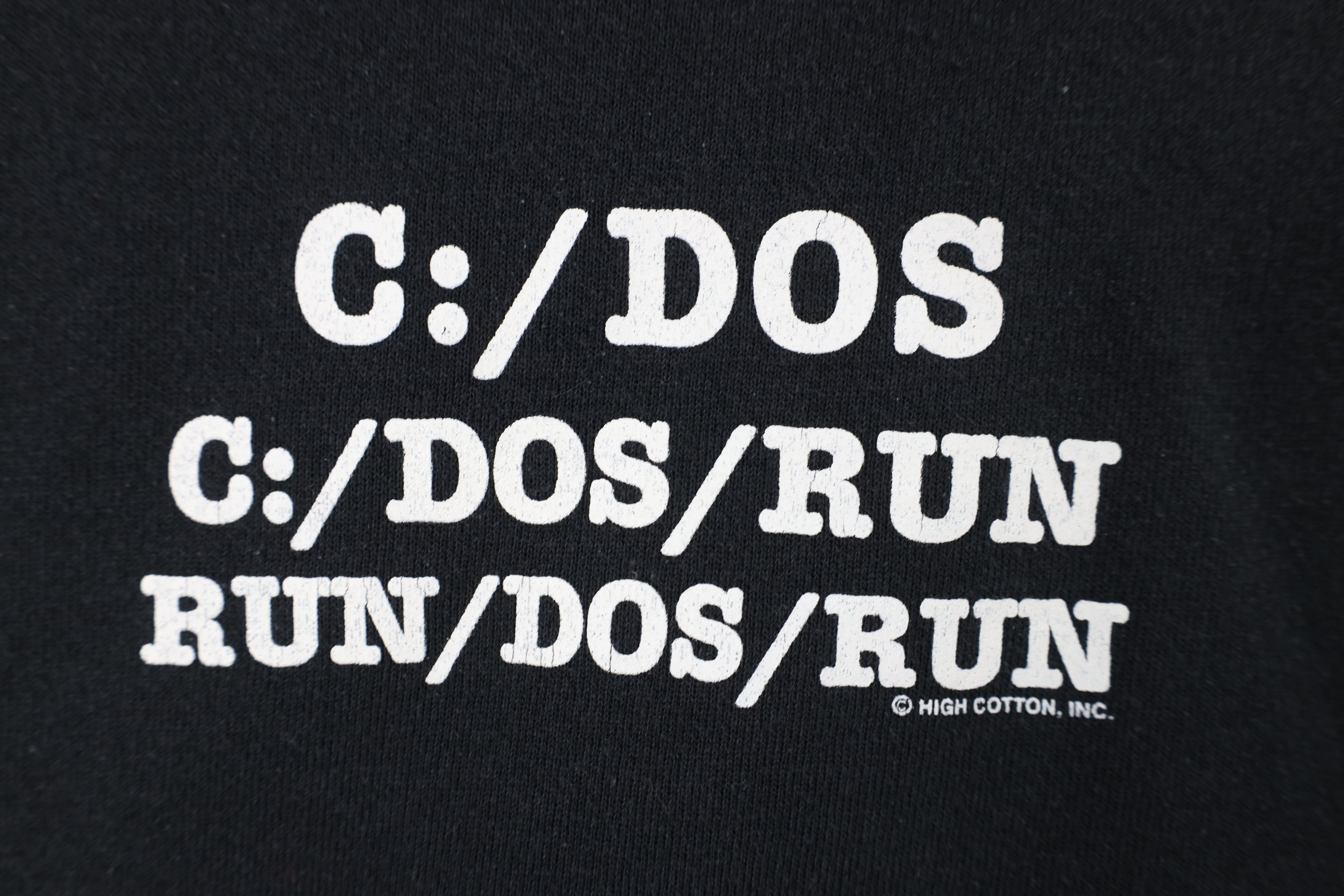 Vintage Vintage 90s Computer Nerd C Dos Run Sweatshirt Black USA Size US L / EU 52-54 / 3 - 4 Thumbnail