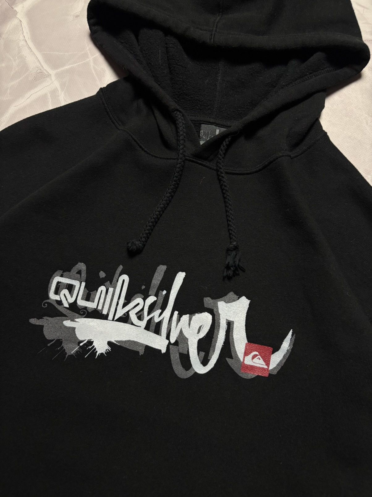 Quiksilver Vintage Y2K Quiksilver Hoodie Big Logo Skate Black Mens L Size US L / EU 52-54 / 3 - 5 Thumbnail