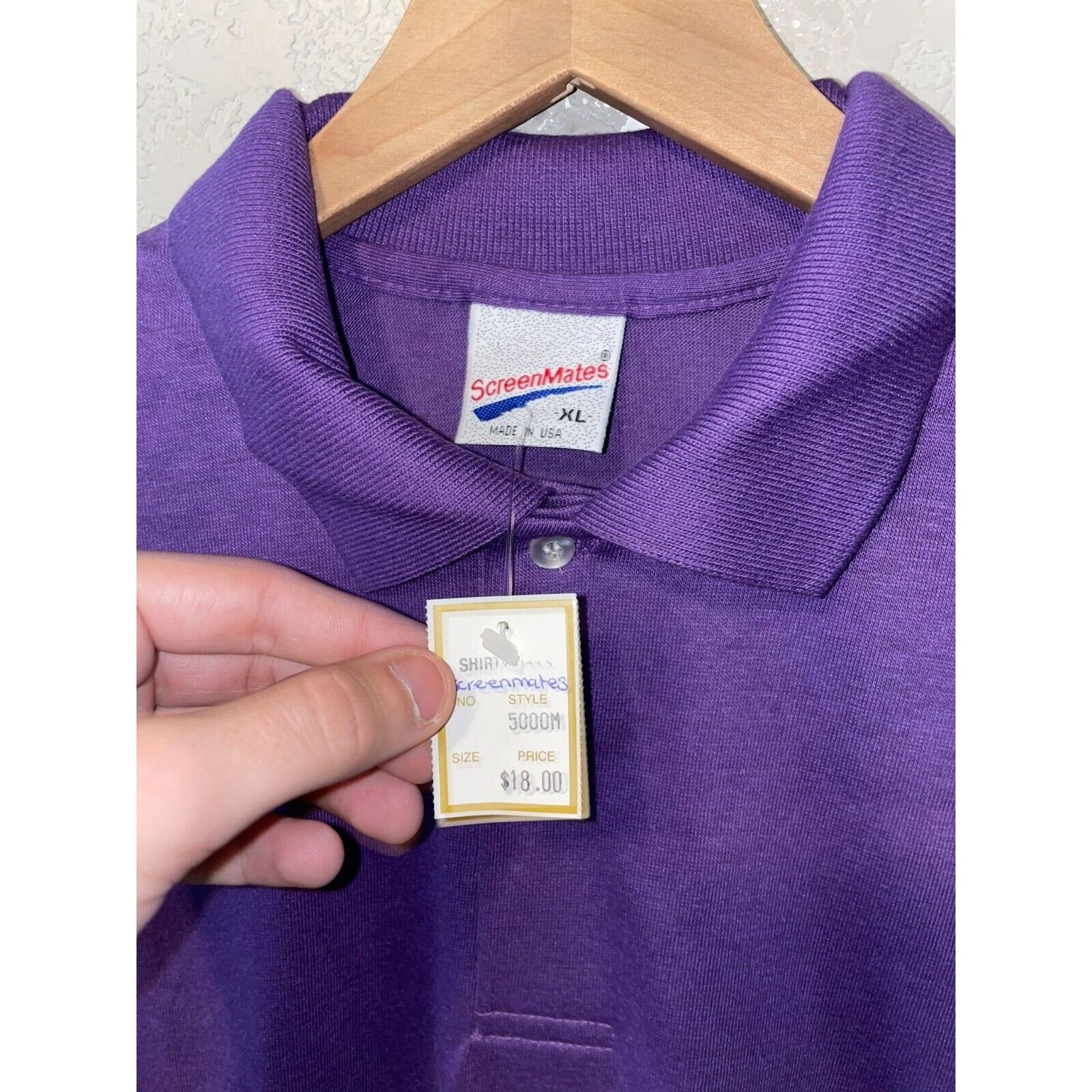 Vintage Vintage Purple Blank Polo Shirt Screenmates 80s 90s VTG XL Size US XL / EU 56 / 4 - 7 Thumbnail
