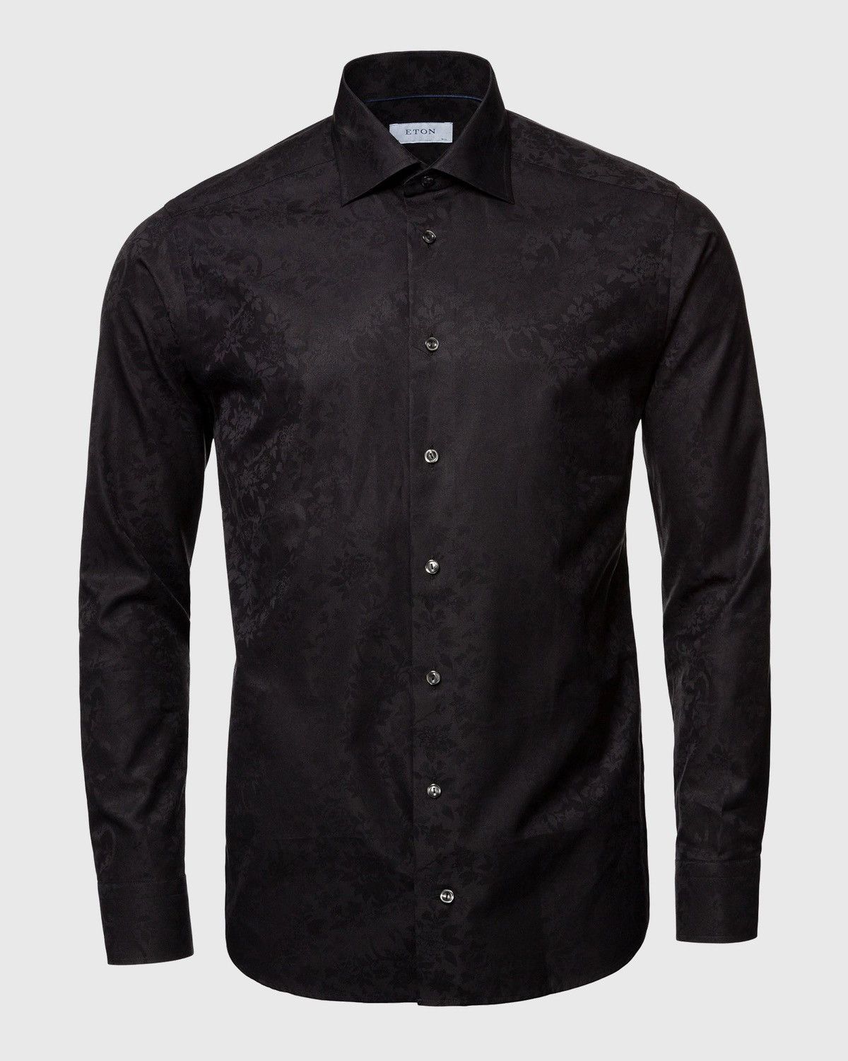 Eton Eton Mens Black Button Up Shirt Floral Luxury RRP $369 Size US XL / EU 56 / 4 - 6 Thumbnail