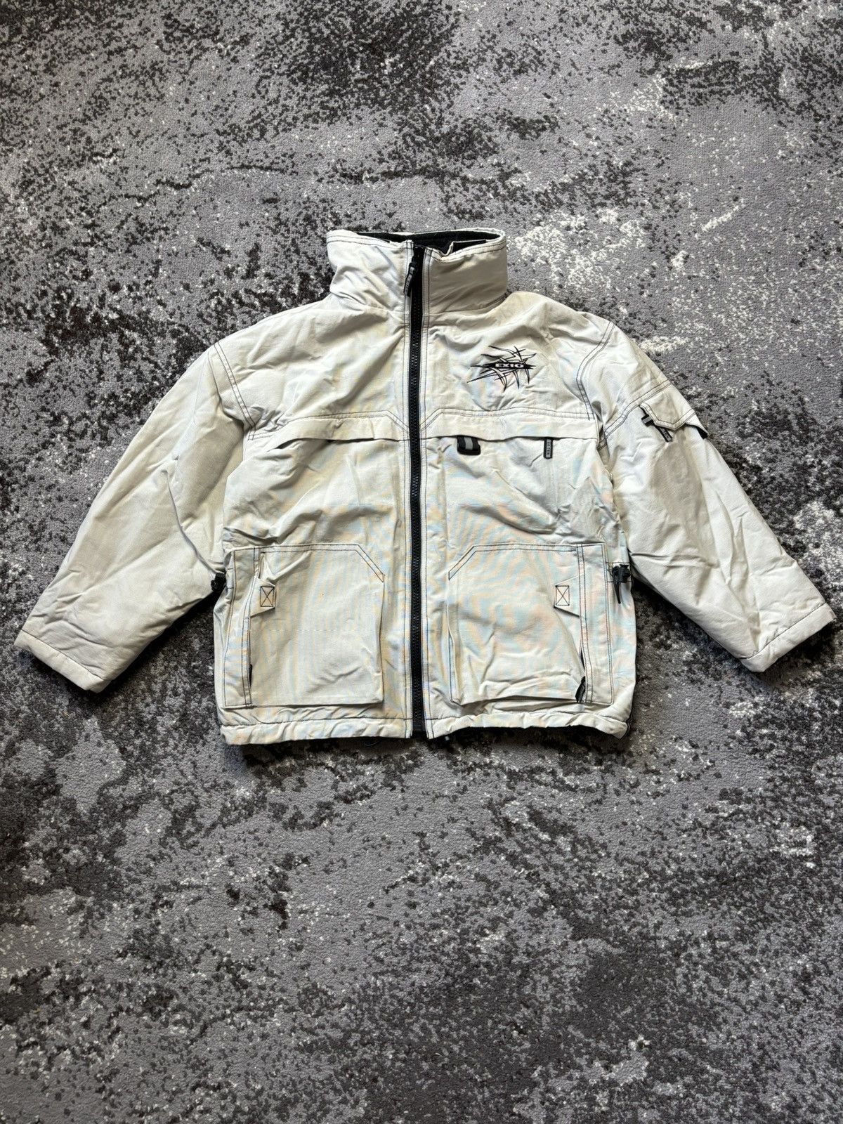 Designer × Japanese Brand × Vintage Vintage y2k nylon Ex10 japanese beige jacket Size S / US 4 / IT 40 - 1 Thumbnail