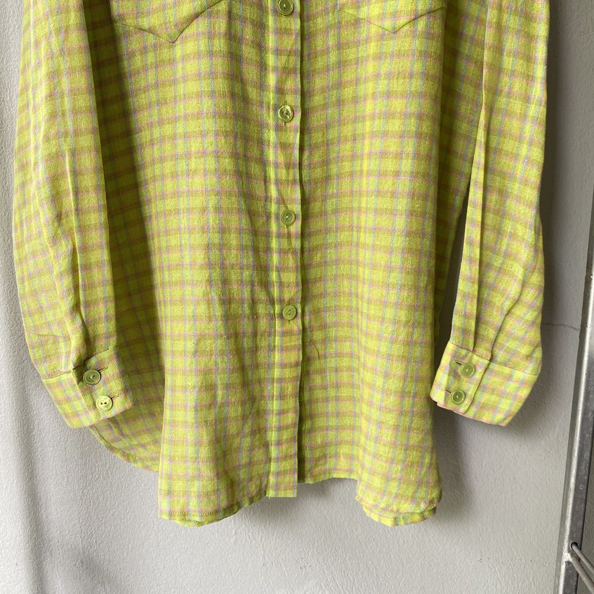 Chloe Chloe Yellow Green Plaid Button-Up Shirt Size M / US 6-8 / IT 42-44 - 4 Thumbnail