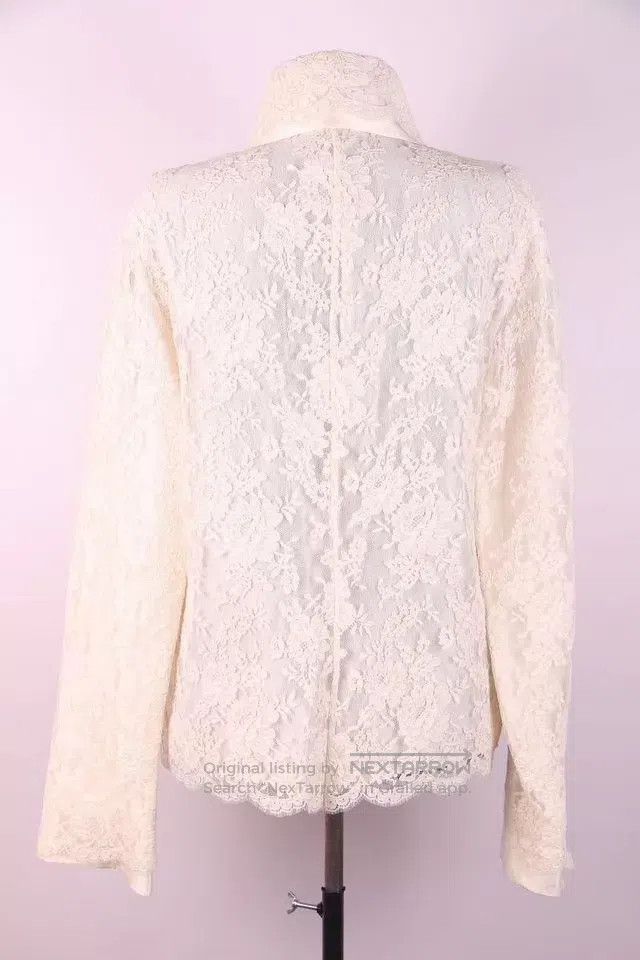 Valentino Valentino Off-white lace top shirt Size L / US 10 / IT 46 - 4 Thumbnail