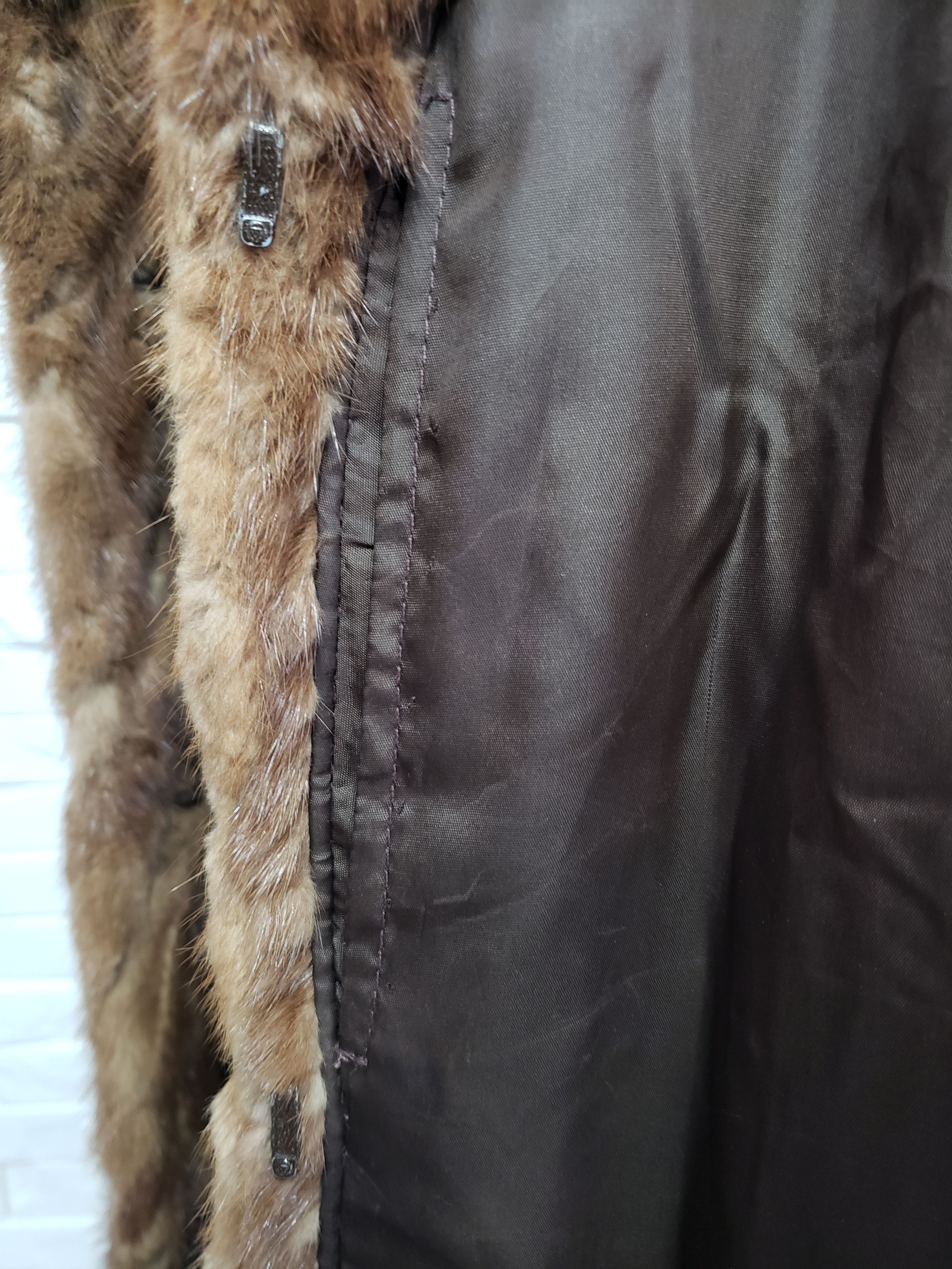 Genuine Leather × Uniqlo Stylish brown women's mink coat. Size XXL / US 16-18 / IT 52-54 - 10 Thumbnail