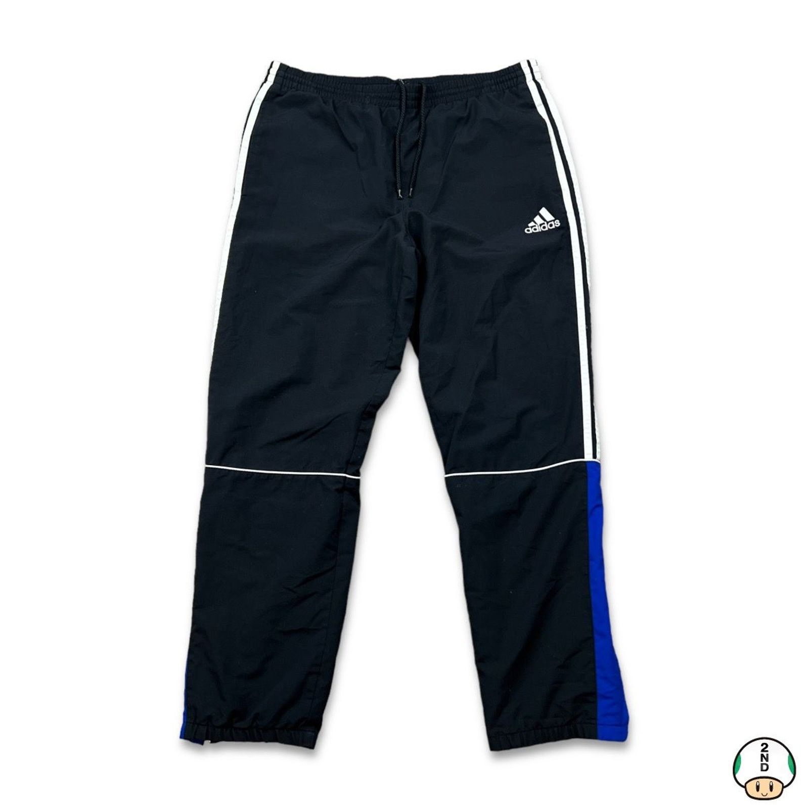 Adidas × Vintage Adidas Track Pants Medium Spell Out Stripes Athletic Jogger Size US 37 - 1 Thumbnail
