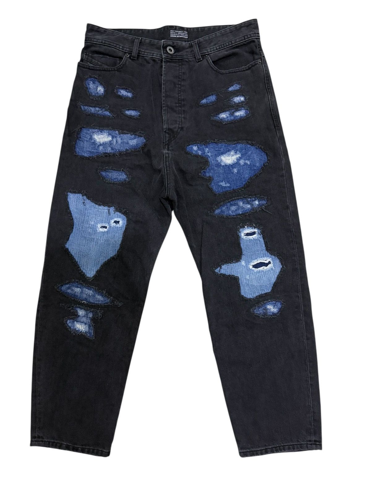 Diesel Black Gold ARCHIVAL ITALY BRAND DIESEL BLACK & GOLD DISTRESS DESIGN Size US 30 / EU 46 - 1 Thumbnail