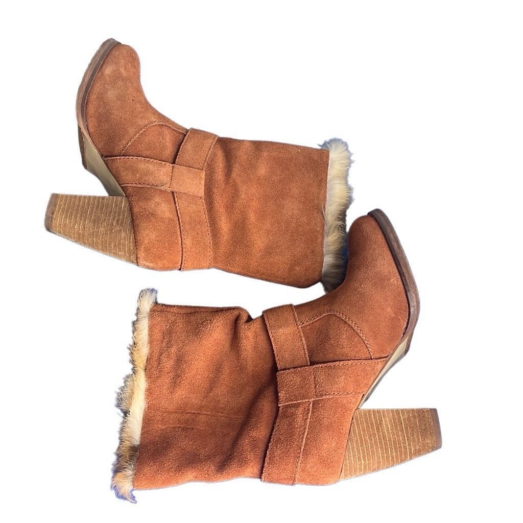 Ugg Koolaburra by Ugg Karlee Suede Fur Booties Size US 6 / IT 36 - 5 Thumbnail