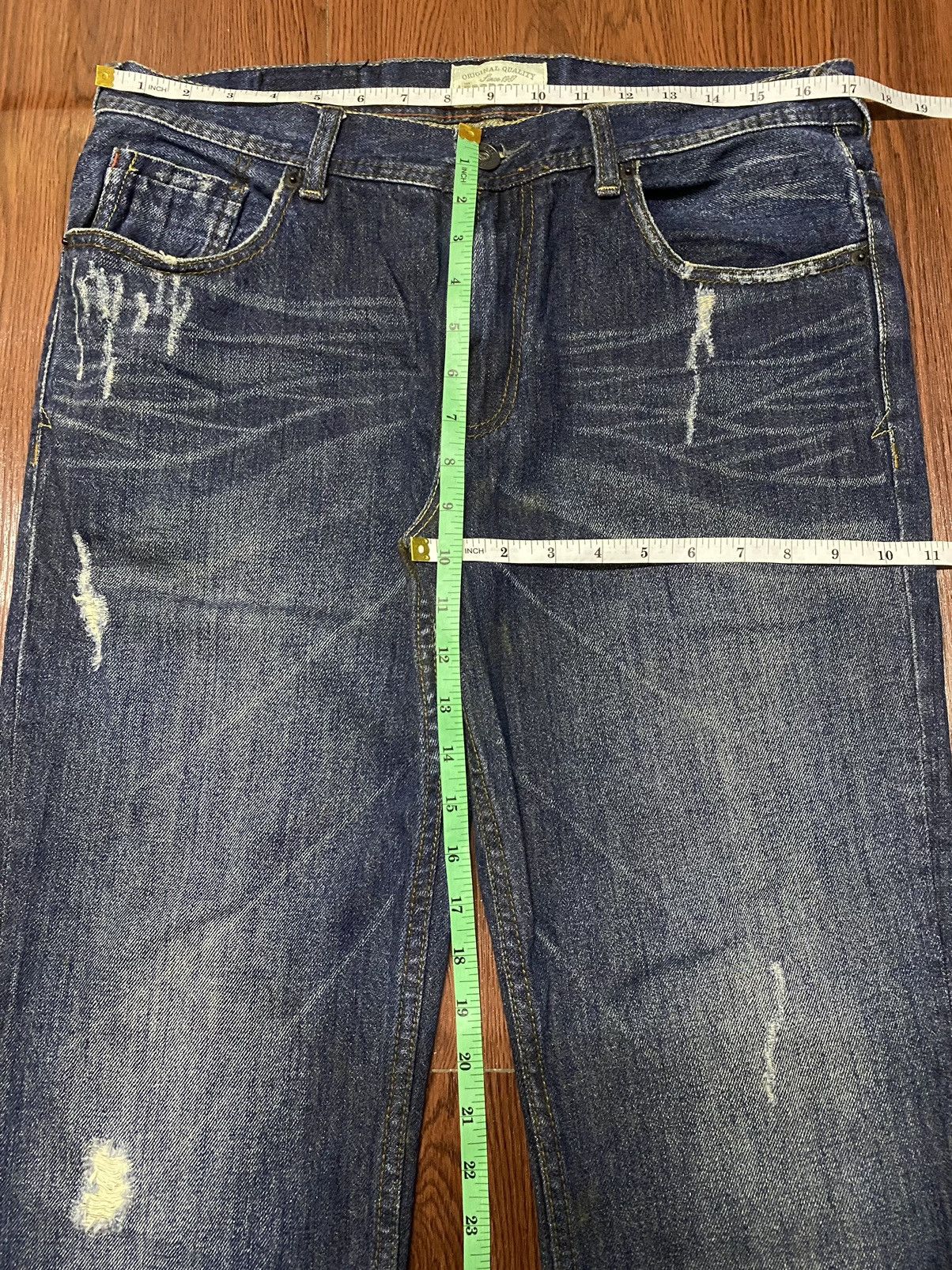 Aeropostale Vintage Aeropostale Slim bootcut Blue Wash Distressed Jeans Size US 34 / EU 50 - 8 Thumbnail