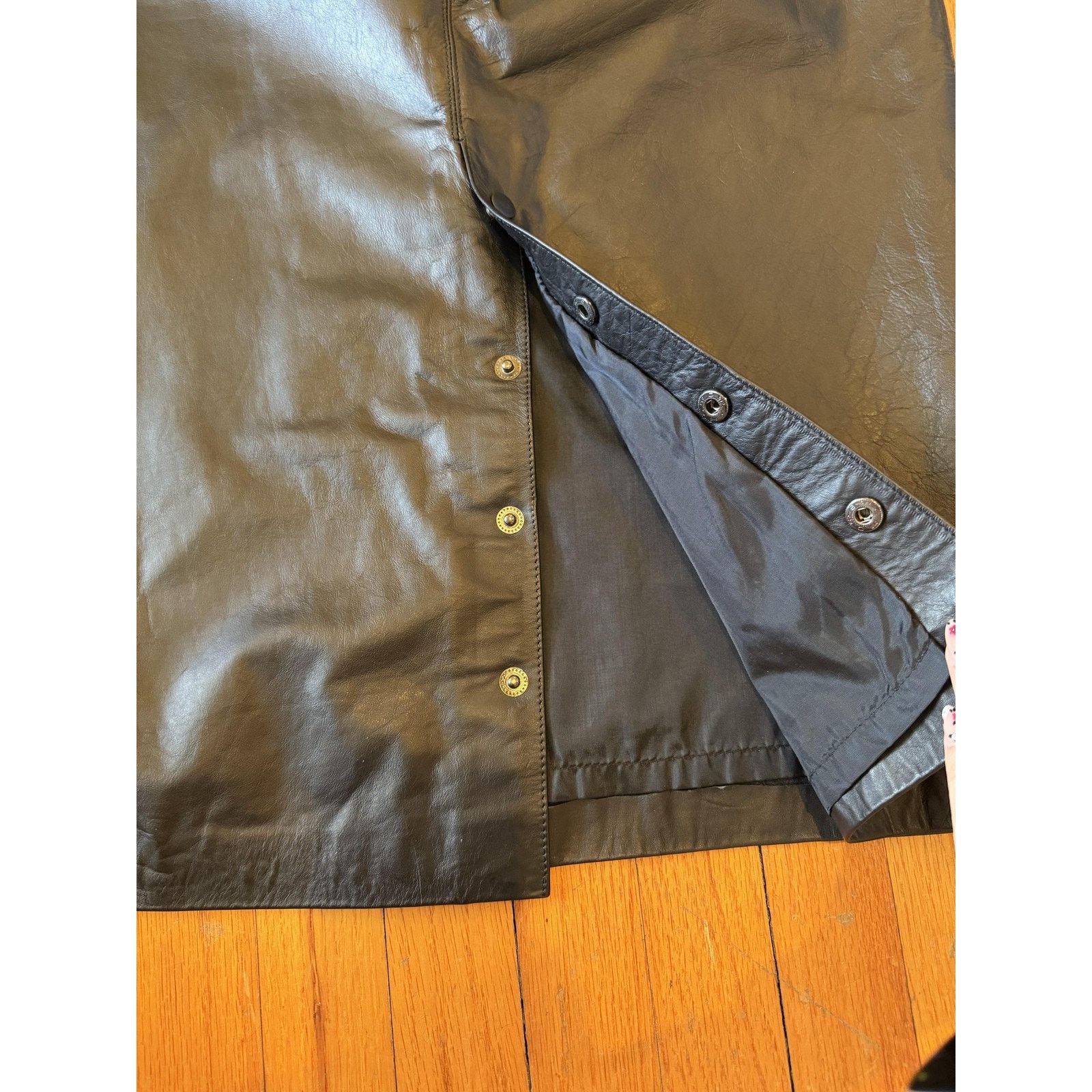 G-III Vintage G-III Leather Midi Skirt 13/14 Black Size 32" / US 10 / IT 46 - 7 Thumbnail