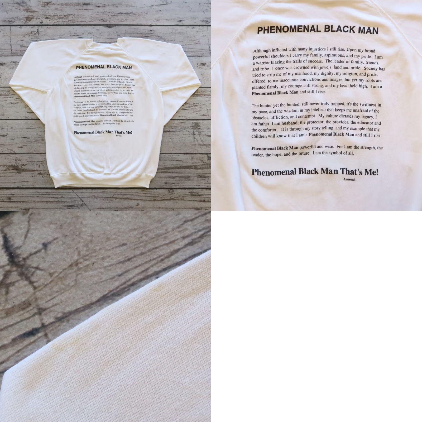 Hanes VINTAGE 90s Phenomenal Black Man Crewneck Sweatshirt Mens XXL White Hanes Sweatshirt Size US XXL / EU 58 / 5 - 9 Thumbnail