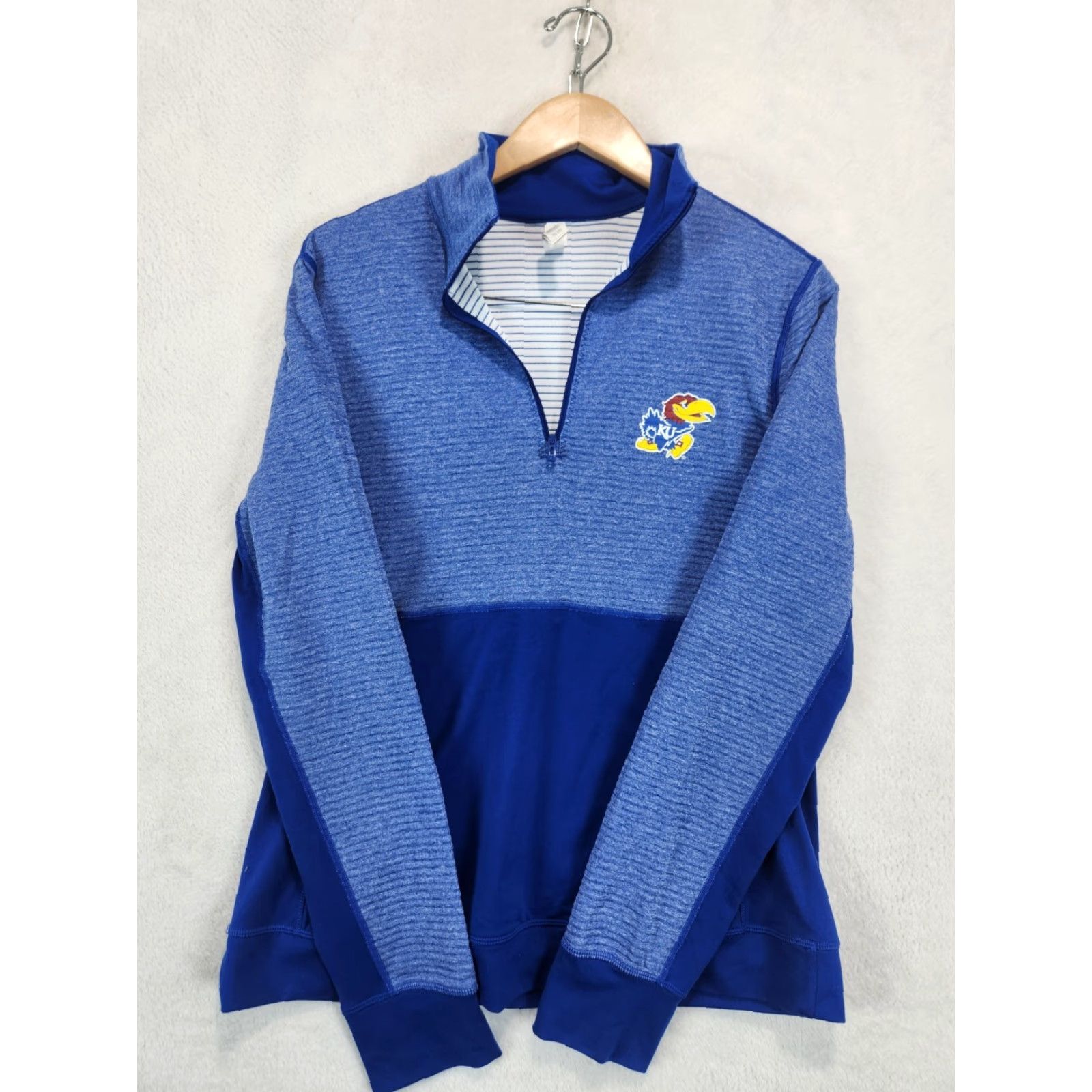 Adidas adidas Limitless Long Sleeve 1/4 Zip Pullover Kansas JHawks Rock Chalk Women's L Shirt Size L / US 10 / IT 46 - 7 Thumbnail