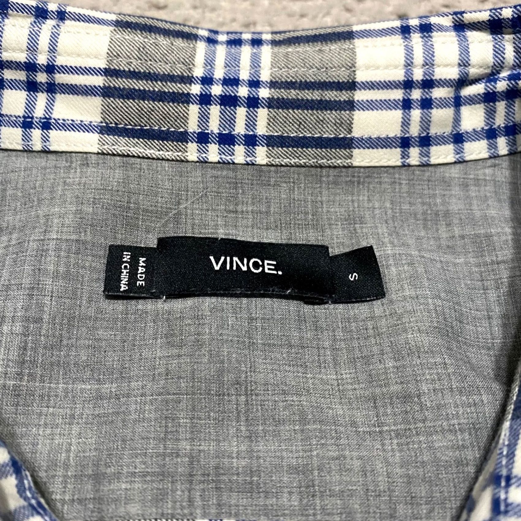 Vince Vince Mens Small Shirt Multicolor Plaid Long Sleeve Button-Front 100% Cotton Size US S / EU 44-46 / 1 - 3 Thumbnail