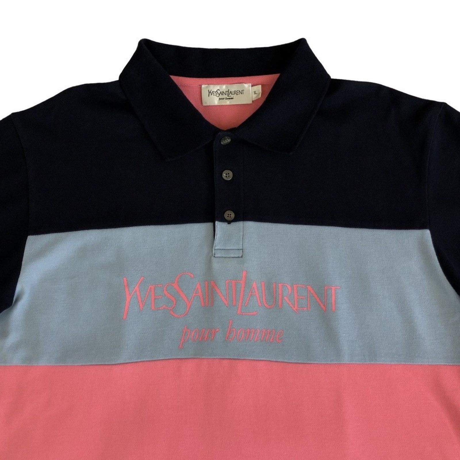 Yves Saint Laurent YSL Logo Polo Size US XL / EU 56 / 4 - 2 Thumbnail