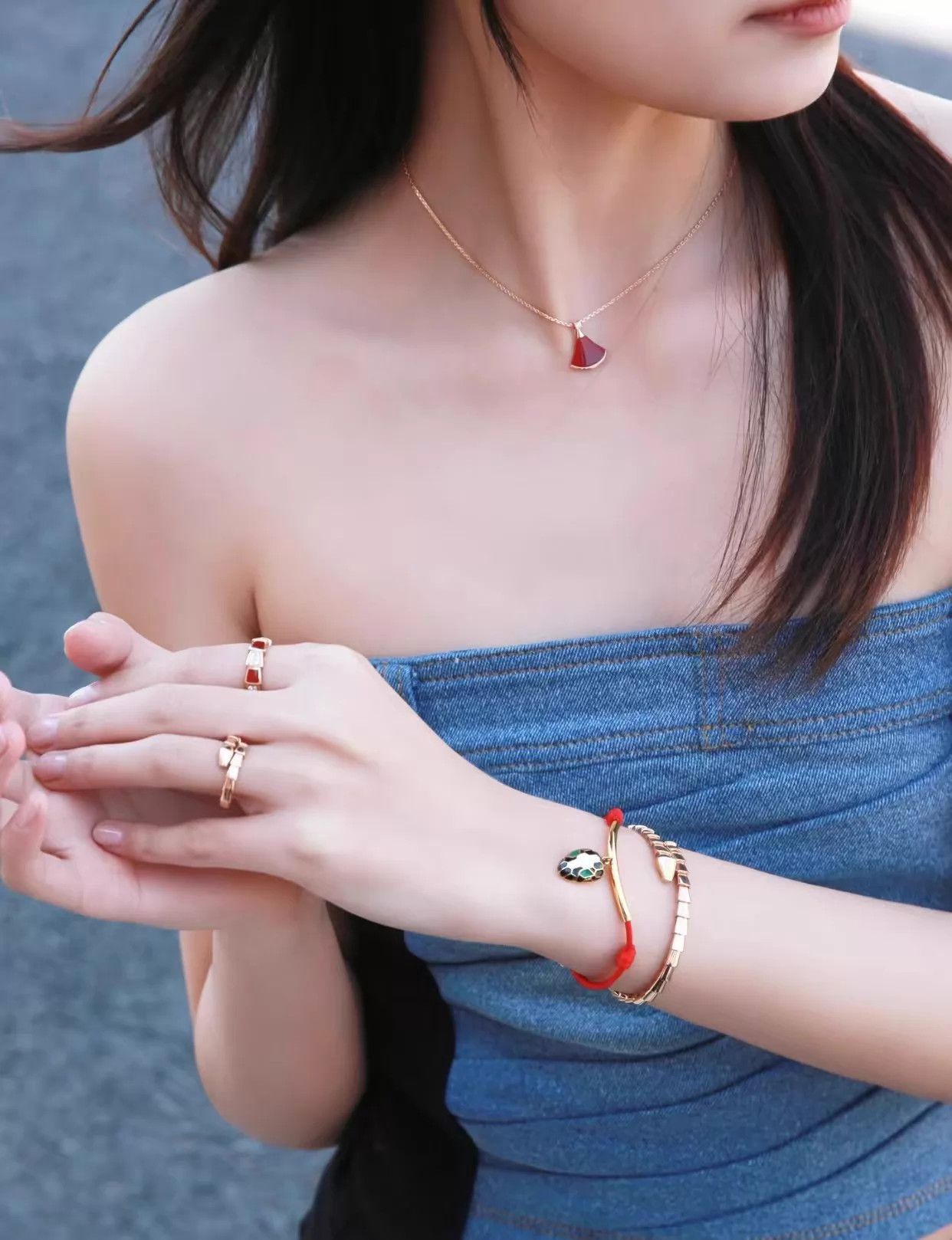 Bvlgari Bvlgari DIVAS’ DREAM Red Agate Fan Necklace ’20 LN M919 Size ONE SIZE - 5 Thumbnail