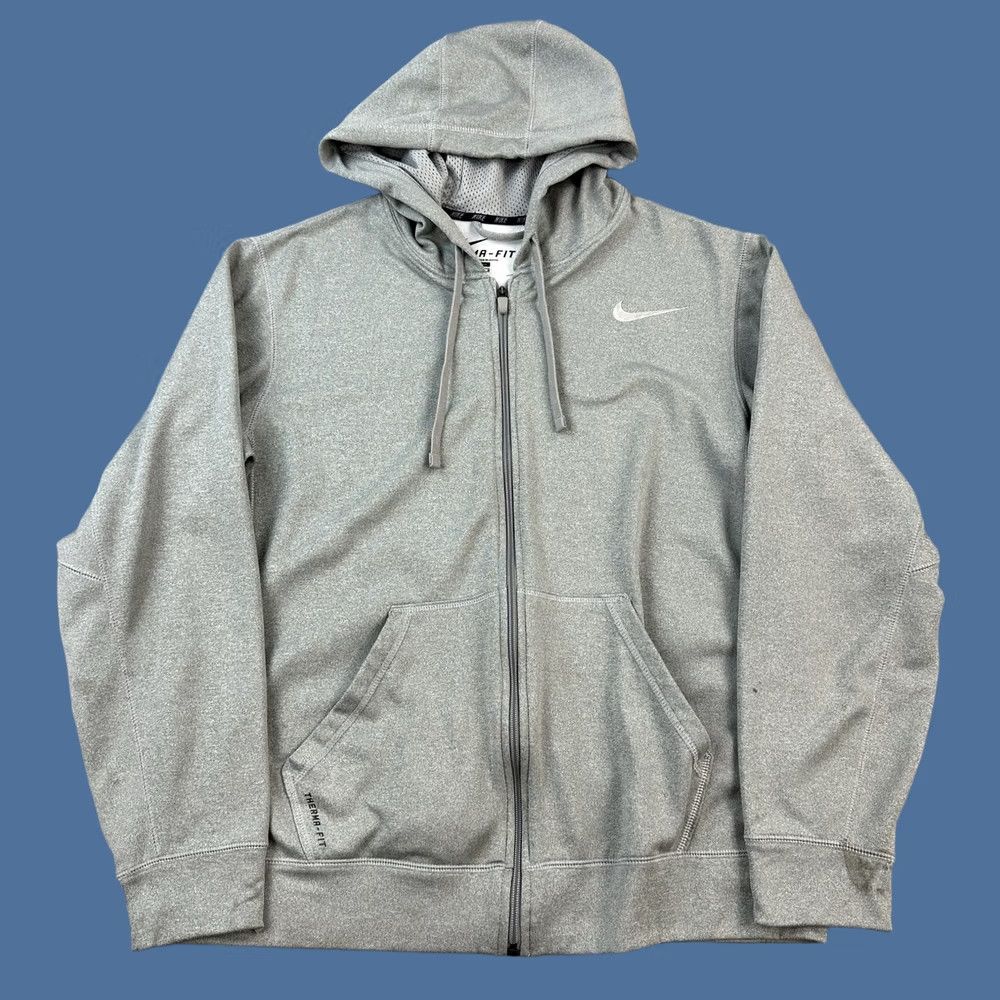 Nike Nike Park Hoodie Mens Medium Gray Therma Fit Full Zip Embroidered Swoosh Logo Size US M / EU 48-50 / 2 - 1 Thumbnail