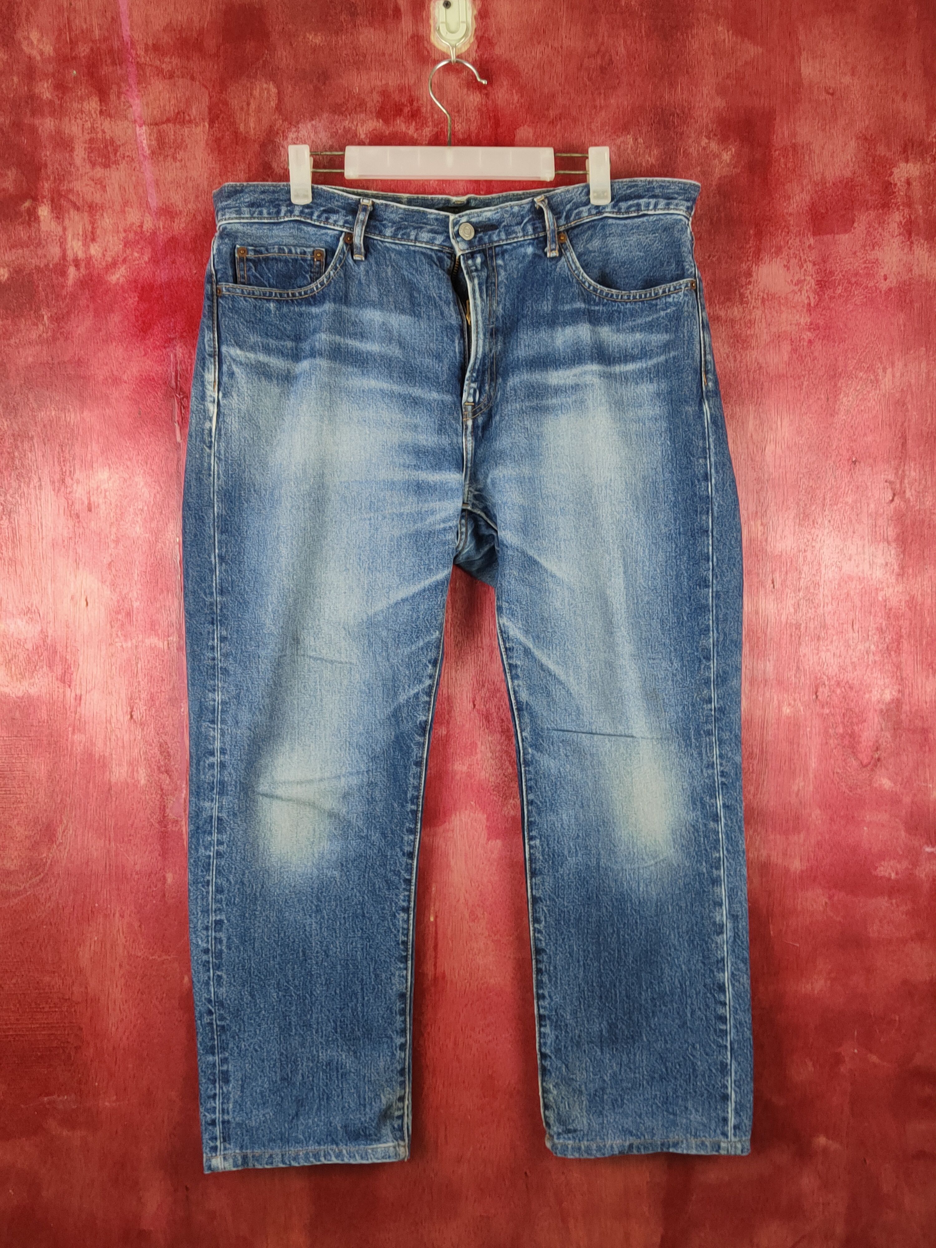 Japanese Brand Uniqlo Blue Faded Multipocket Denim #S1614 Size US 35 - 1 Thumbnail