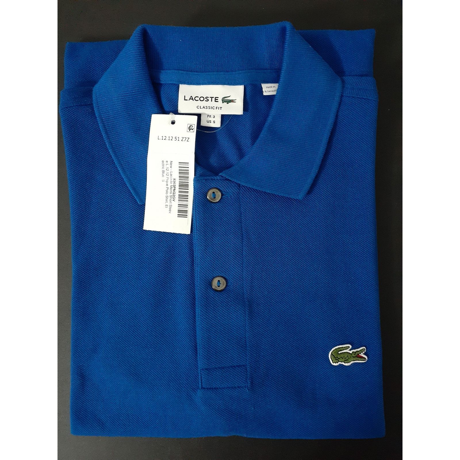 Lacoste Lacoste Mens Legacy Short Sleeve L1212 Pique Polo Blue S Size US S / EU 44-46 / 1 - 2 Thumbnail