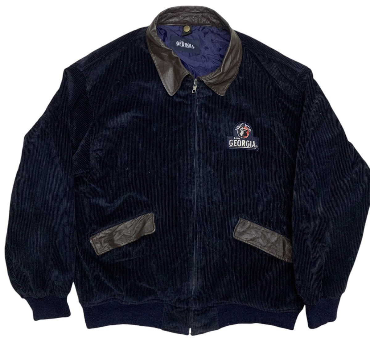 VINTAGE ENJOY GEORGIA QUALITY COFFEE CONDUROY JACKET