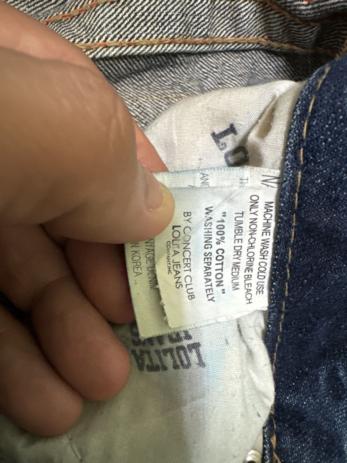 If Six Was Nine × Le Grande Bleu (L.G.B.) × Vintage VTG LOLITA DENIM DISTRESSED MUD WASH LOW RISE DENIM Size US 31 - 15 Thumbnail