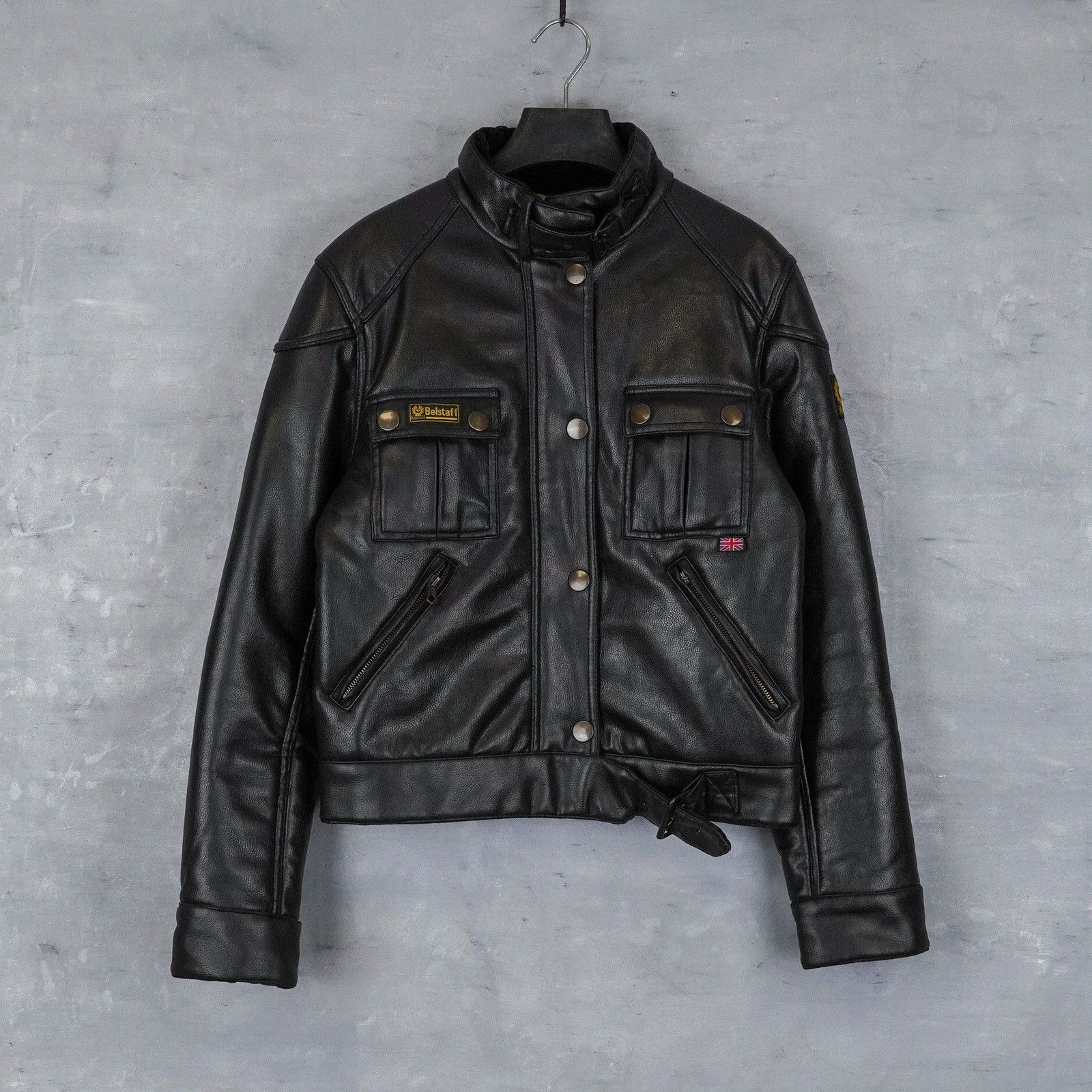 Belstaff Vintage belstaff black leather patch logo womens moto jacket Size S / US 4 / IT 40 - 1 Thumbnail