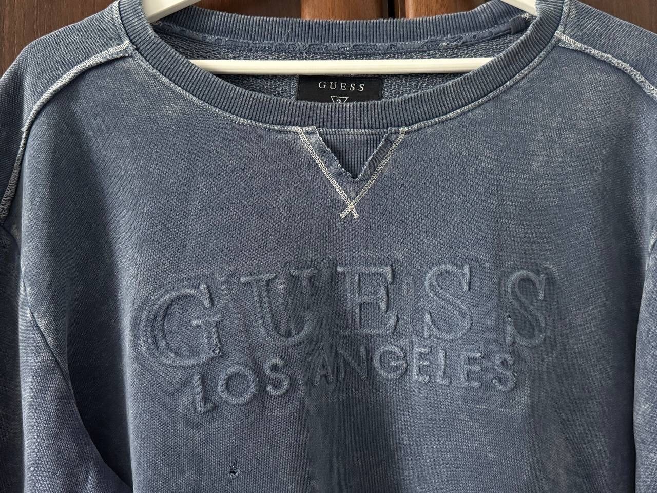 Guess × Vintage Vintage GUESS Crewneck Sweatshirt Big Embroidered Logo Rare Size US L / EU 52-54 / 3 - 2 Thumbnail