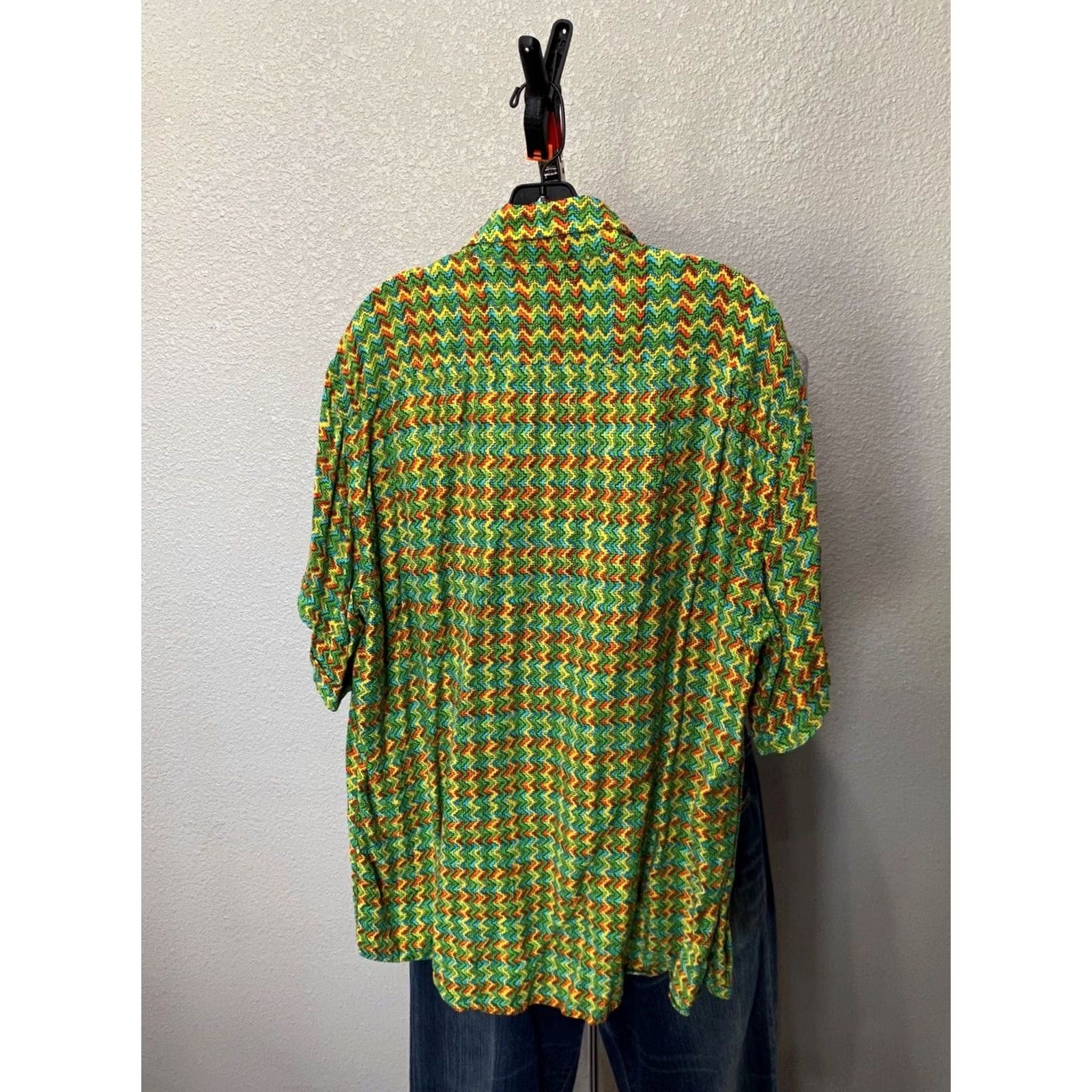 Vintage Bertone Shirt XL Extra Large WILD Geometric Germany CAMP Short Sleeve Button-Up Men Length 34 Sharp Size US XL / EU 56 / 4 - 4 Thumbnail