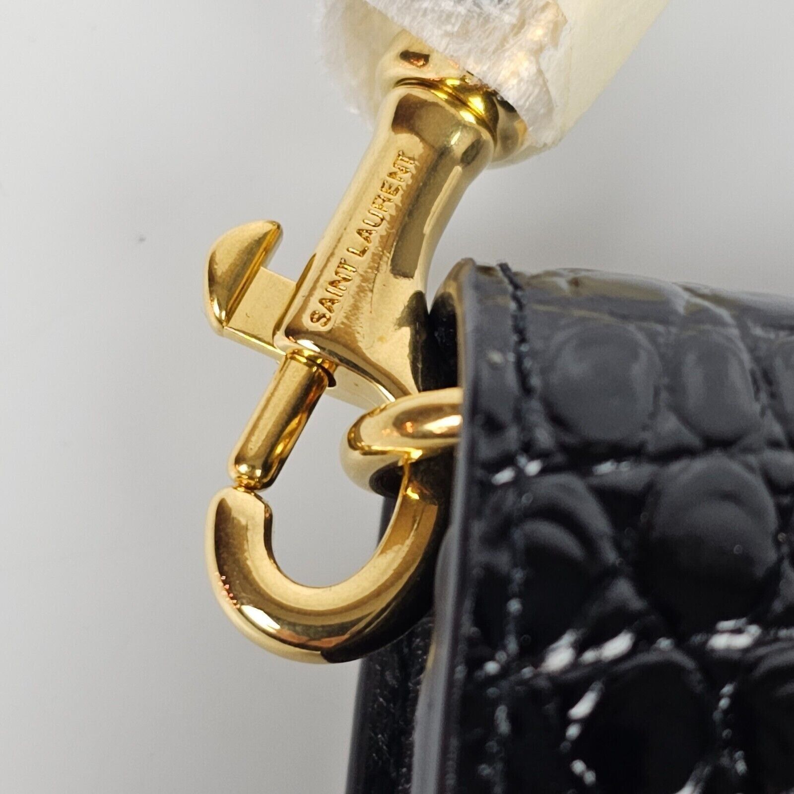 Saint Laurent Paris SAINT LAURENT Cassandre Black Embossed Leather Pouch Size ONE SIZE - 7 Thumbnail