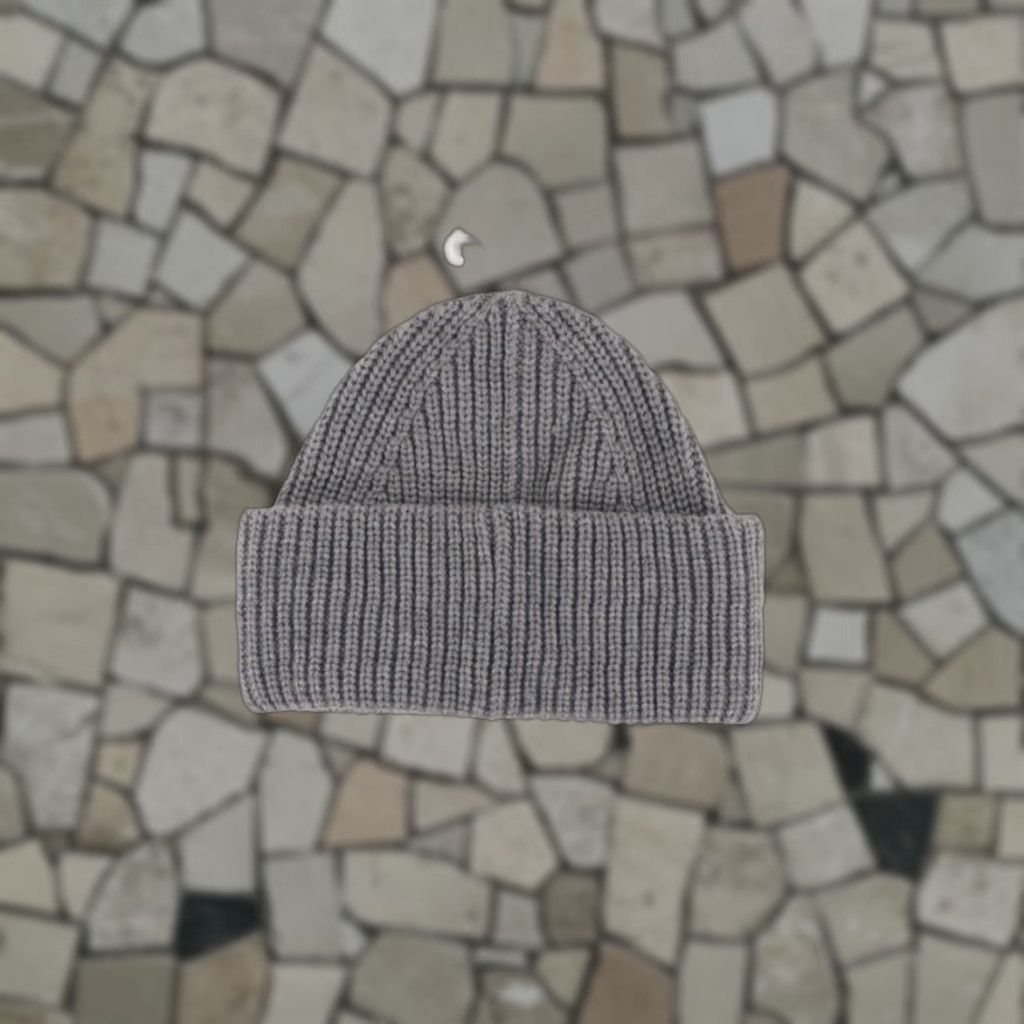 Coach Coach Beanie Wool Knit Leather Patch Gray Women's OS Size ONE SIZE - 1 Thumbnail