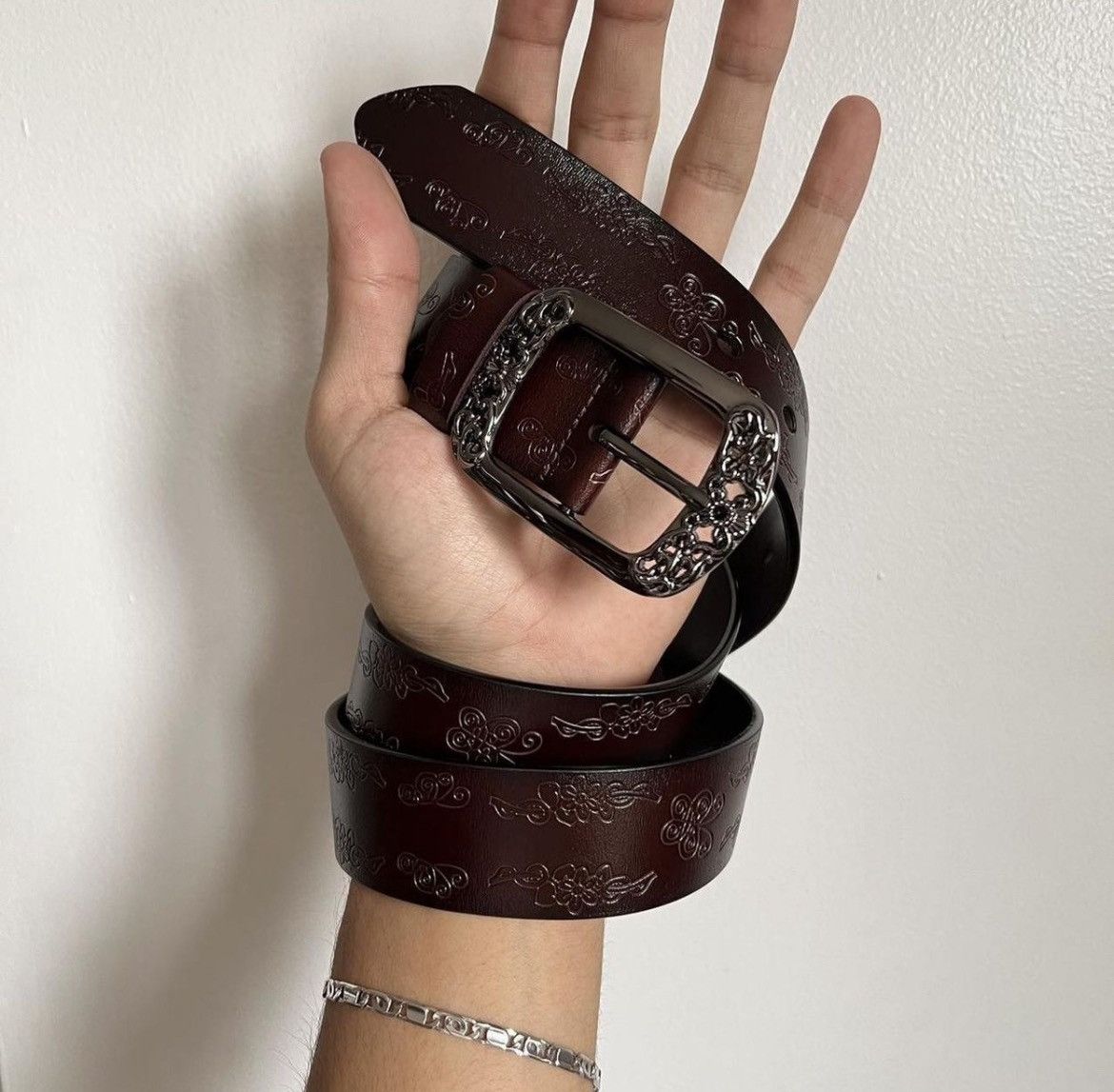 Cowboy Equipment × Vintage vintage style brown american western floral design belt Size ONE SIZE - 5 Thumbnail