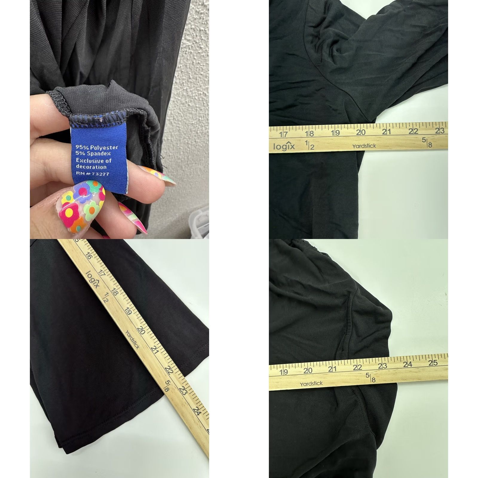 Apt. 9 Apt. 9 Black Long Sleeve Bell Sleeve Shirt Large Womens Shirt Blouse Casual Knit Lightweight Regular N/A Size L / US 10 / IT 46 - 8 Thumbnail