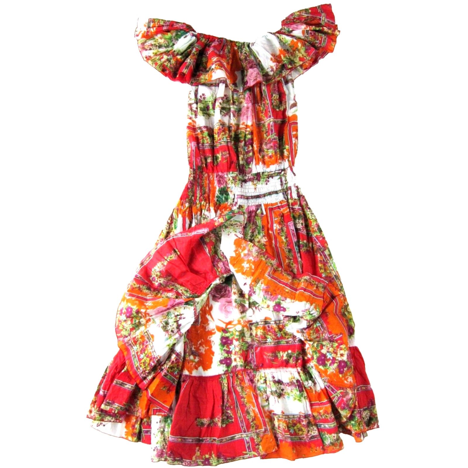 Vintage andAndrea Dress Off Shoulder Sun Floral 2XL-3XL Red Womens Maxi Dress 2XL-3XL Floral Off Shoulder Sun Dress 2XL-3XL Size XXL / US 16-18 / IT 52-54 - 6 Thumbnail