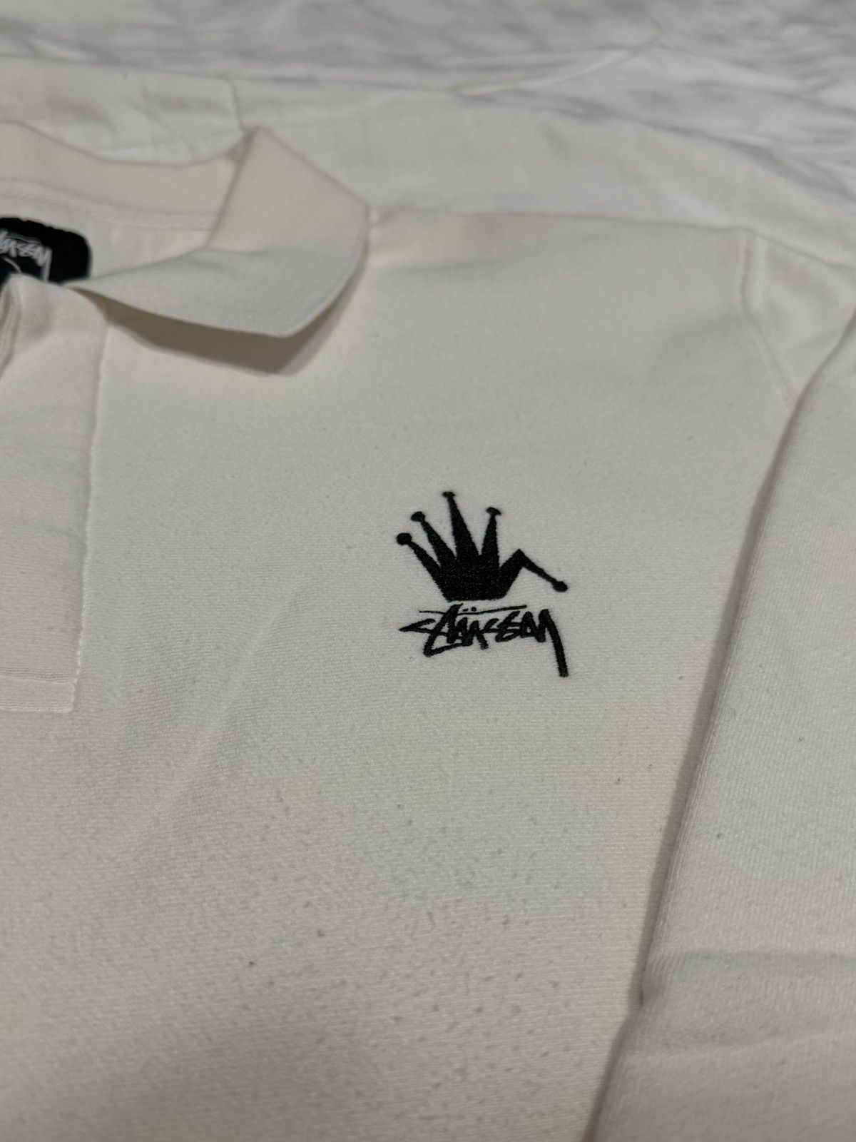 Stussy Stussy White Long Sleeve Polo Size US L / EU 52-54 / 3 - 3 Thumbnail
