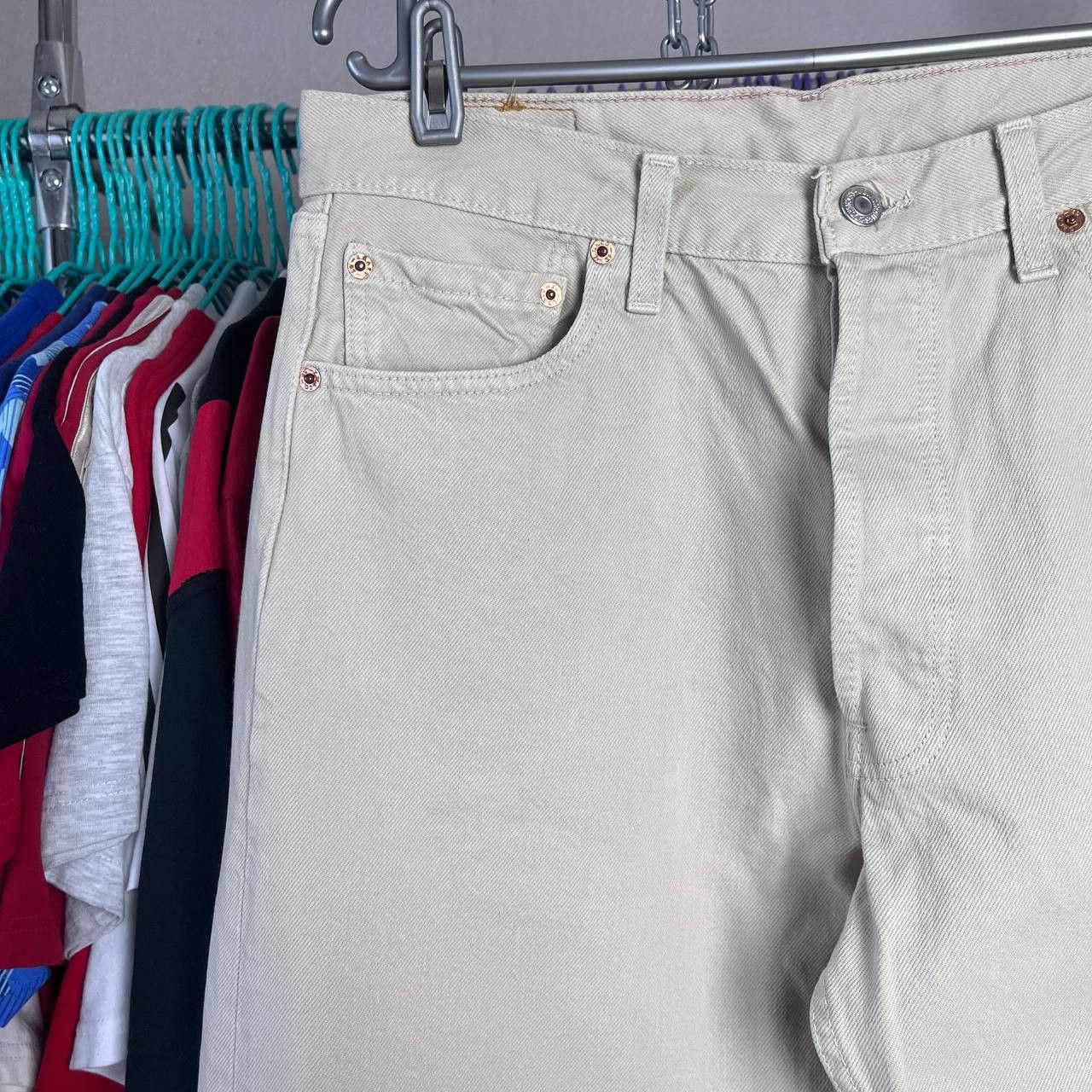 Levi's Vintage Clothing Vintage 90s Levis 501 Button Fly Beige Denim Pants USA Size US 34 / EU 50 - 8 Thumbnail