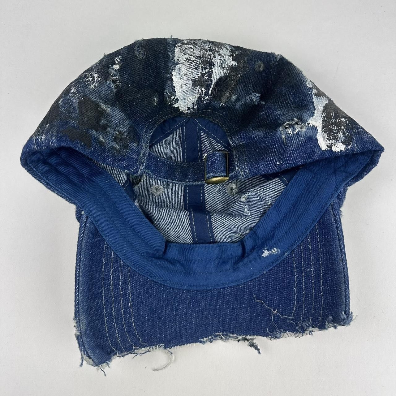 Other ASTROBOI* Black & Blue Distressed Denim Half Visor Hat Size ONE SIZE - 5 Thumbnail