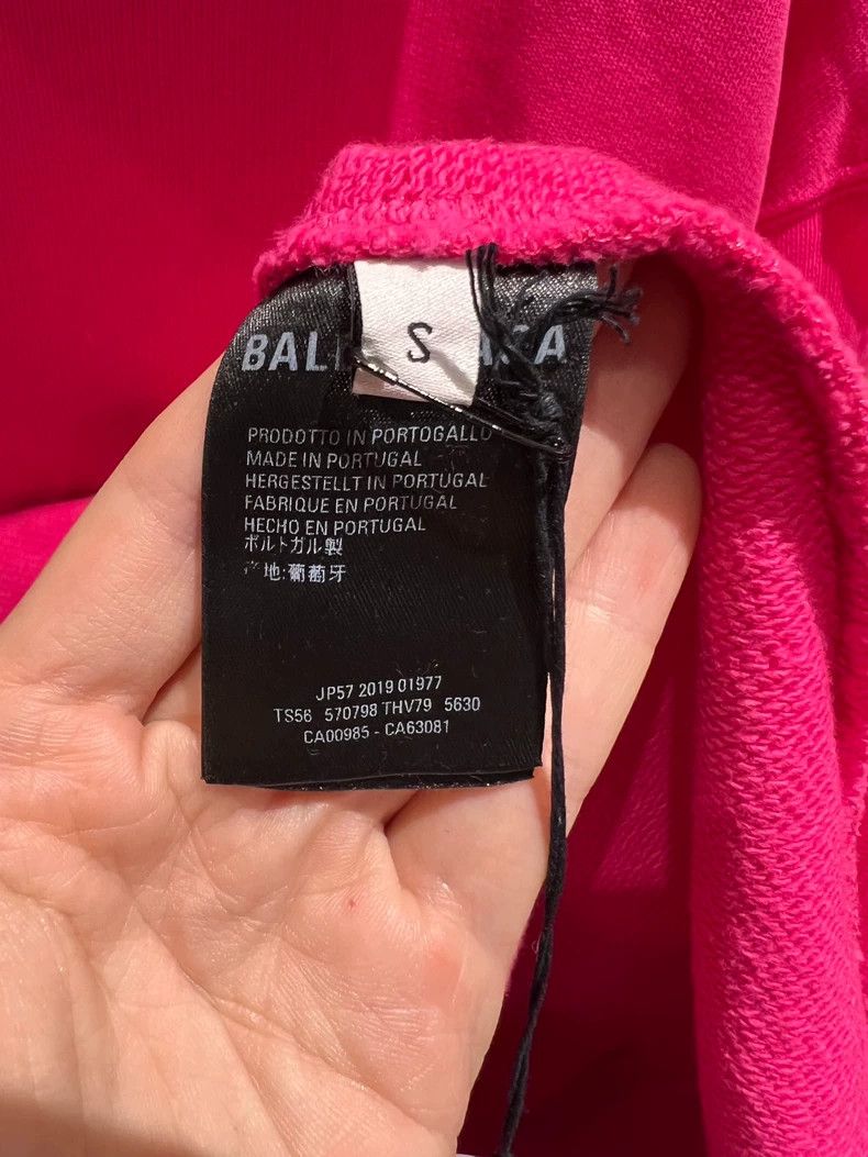 Balenciaga Balenciaga Fuchsia Back Letter Hoodie Size S Size US S / EU 44-46 / 1 - 4 Thumbnail