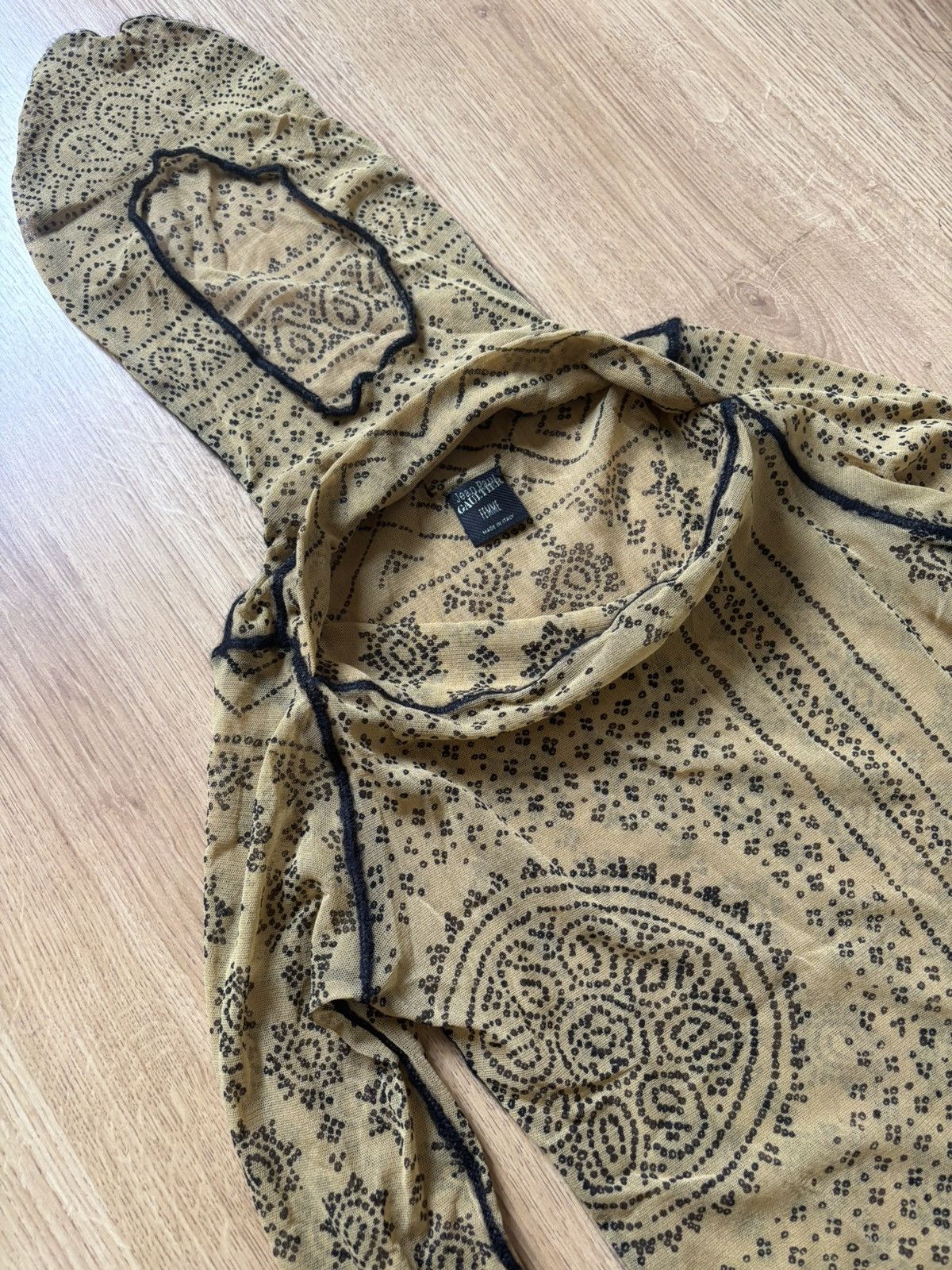 Jean Paul Gaultier Gaultier classique Bedouin henne print hooded mesh top Size M / US 6-8 / IT 42-44 - 2 Thumbnail