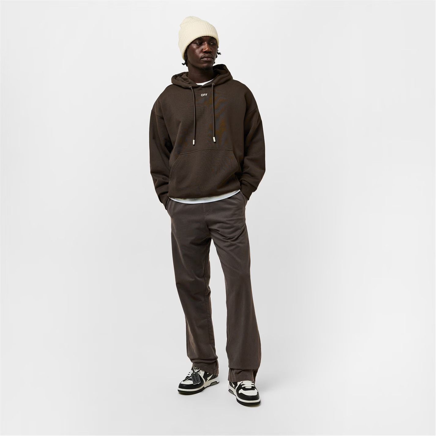 Off-White o1g2r1mq0226 Skate Pull Over Hoodie In Chocolate Brown Size US M / EU 48-50 / 2 - 6 Thumbnail