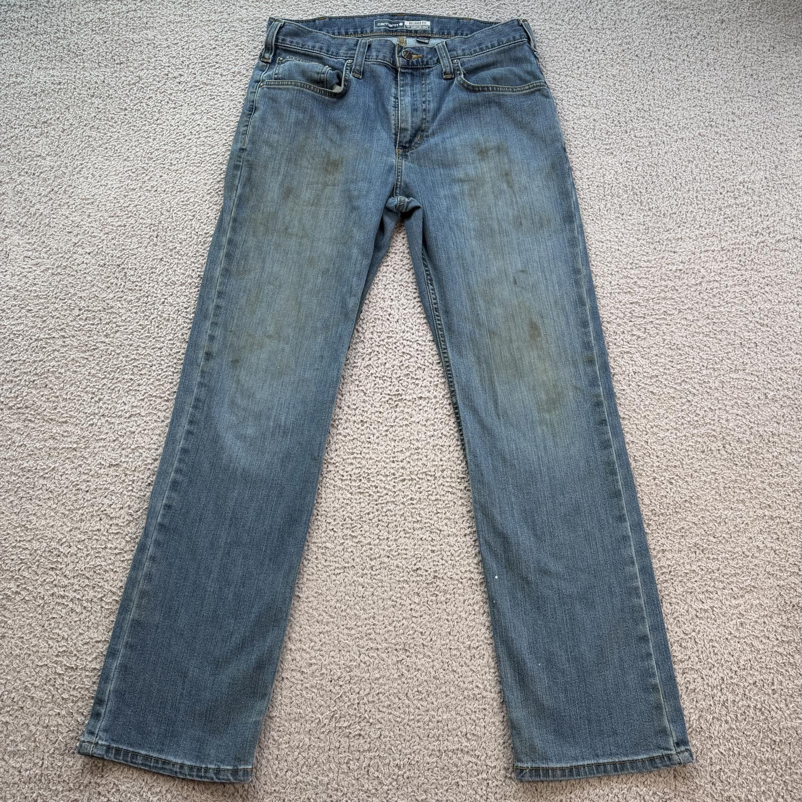 Carhartt Carhartt Men Relaxed Fit Jeans 32x30 Blue Denim Straight Leg Size US 32 / EU 48 - 1 Thumbnail