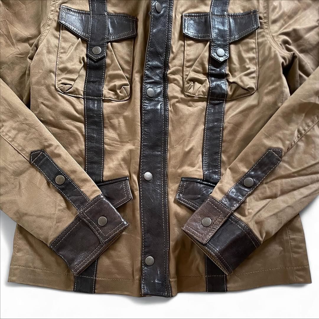 Morgan De Toi 00’s MORGAN HOMME 4 Pocket Leather Parachute Jacket Size US M / EU 48-50 / 2 - 7 Thumbnail