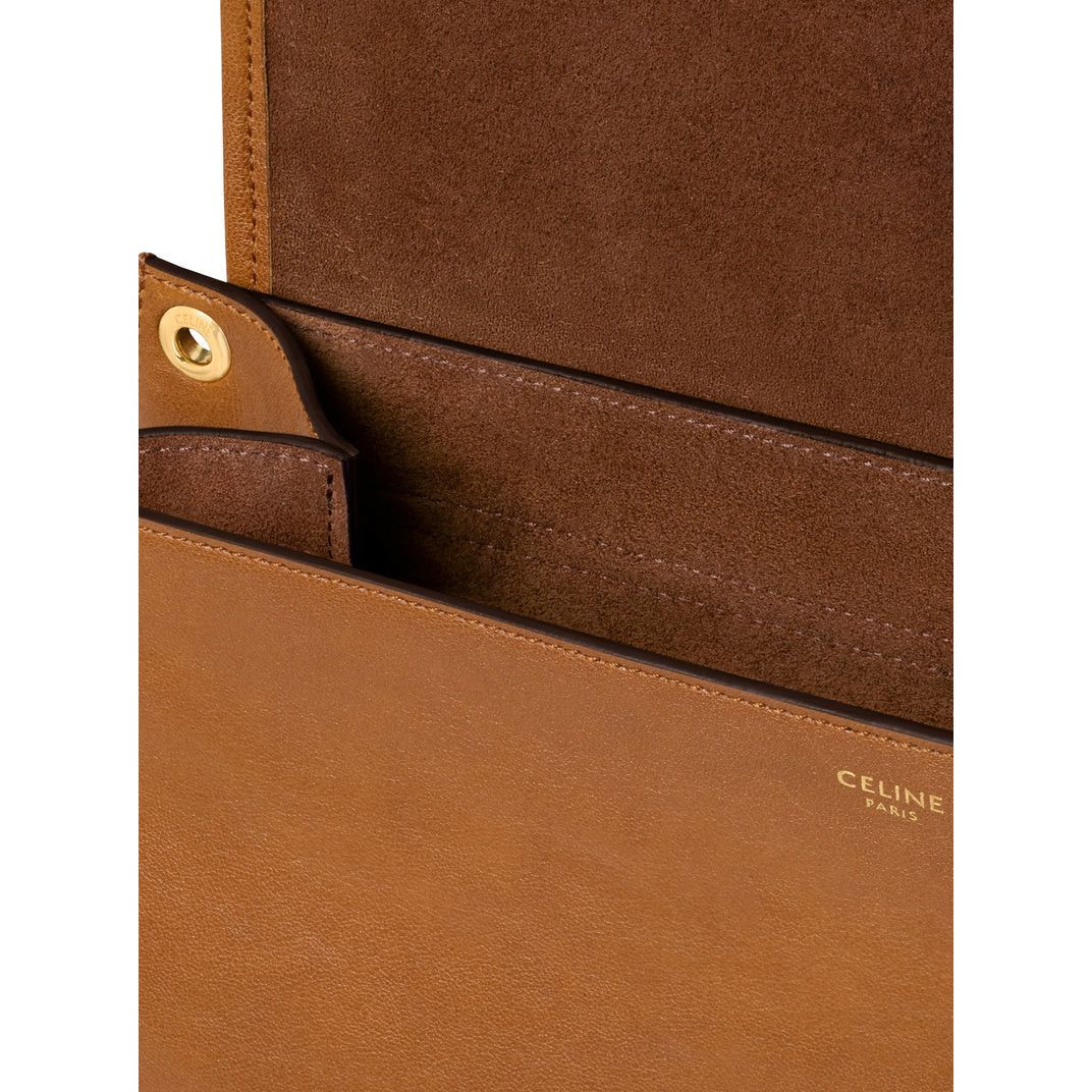 Celine CELINE Soft Triomphe $3350 Soft Tan Leather Shoulder Bag New Size ONE SIZE - 4 Thumbnail